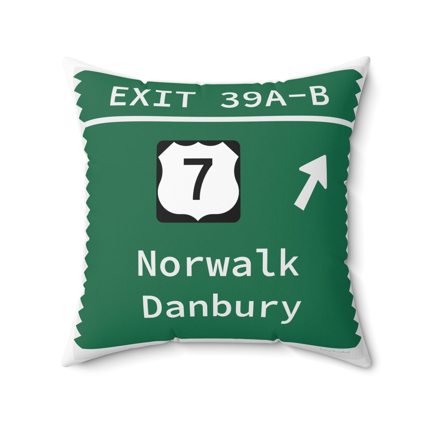 Vintage Merritt Parkway Exit 39 A-B Sign Spun Polyester Square Pillow