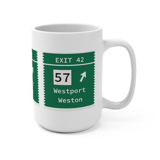 Vintage Merritt Parkway Exit 42 Sign Mug 15oz