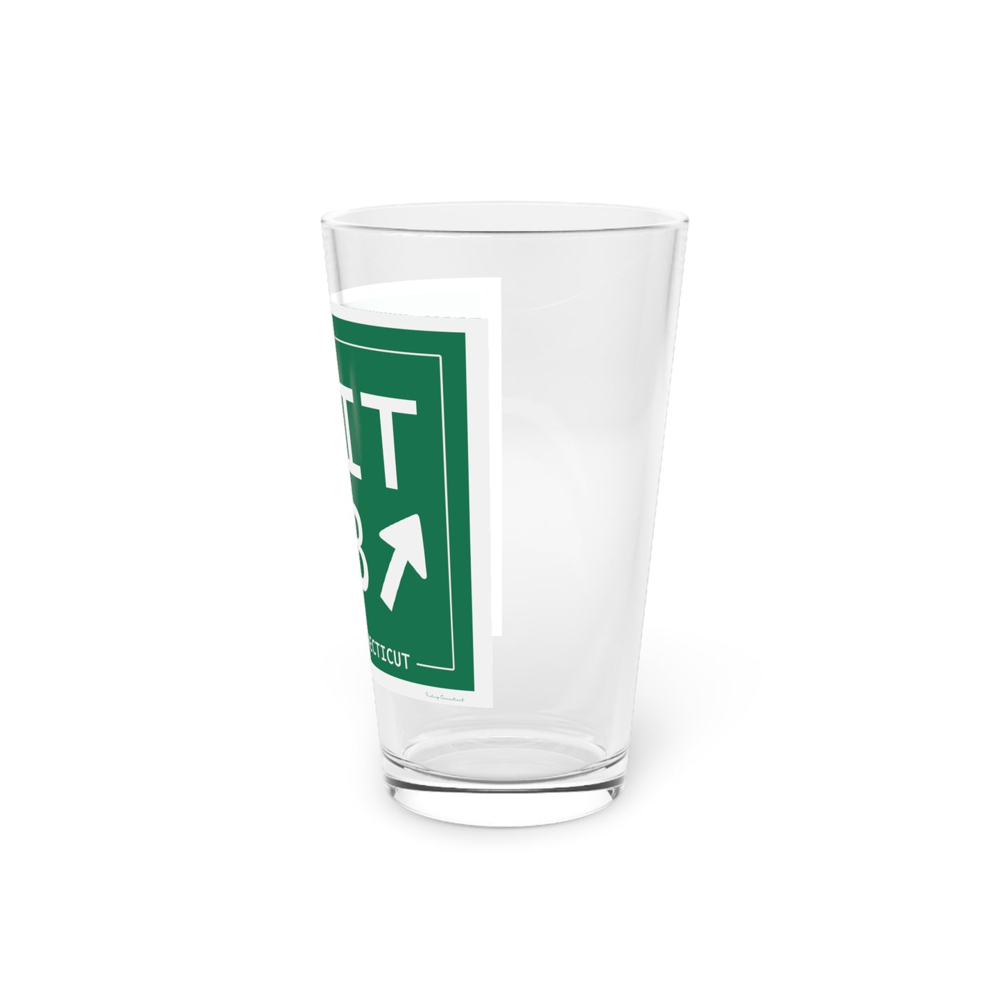 Vintage Exit 40B Merritt Parkway Sign Pint Glass, 16oz