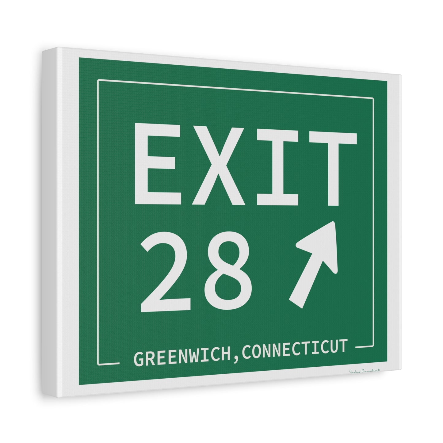 Vintage Exit 28 Merritt Parkway Sign Matte Canvas, Stretched, 1.25"