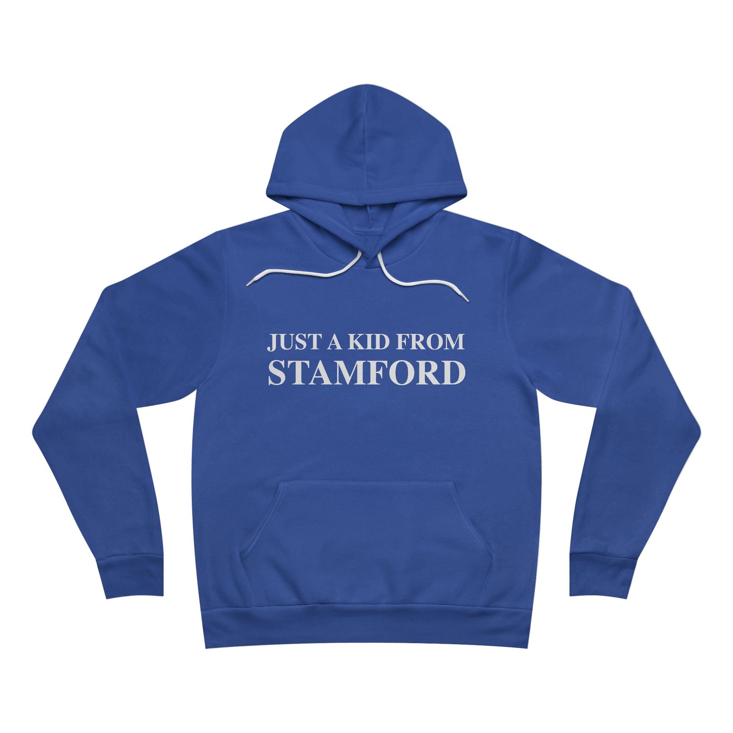 Just a kid from Stamford Unisex Sponge Fleece Pullover Hoodie