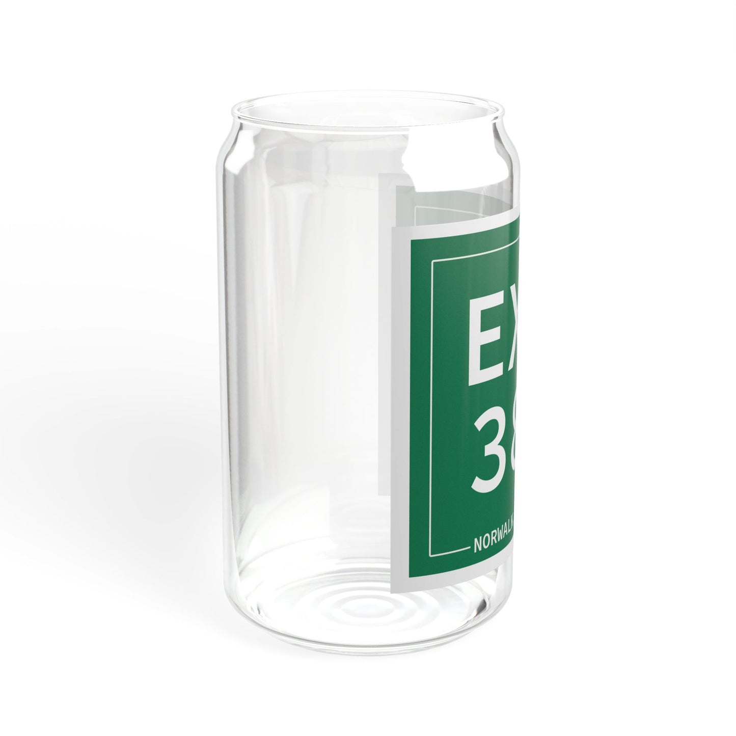 Vintage Exit 38 Merritt Parkway Sign Sipper Glass, 16oz