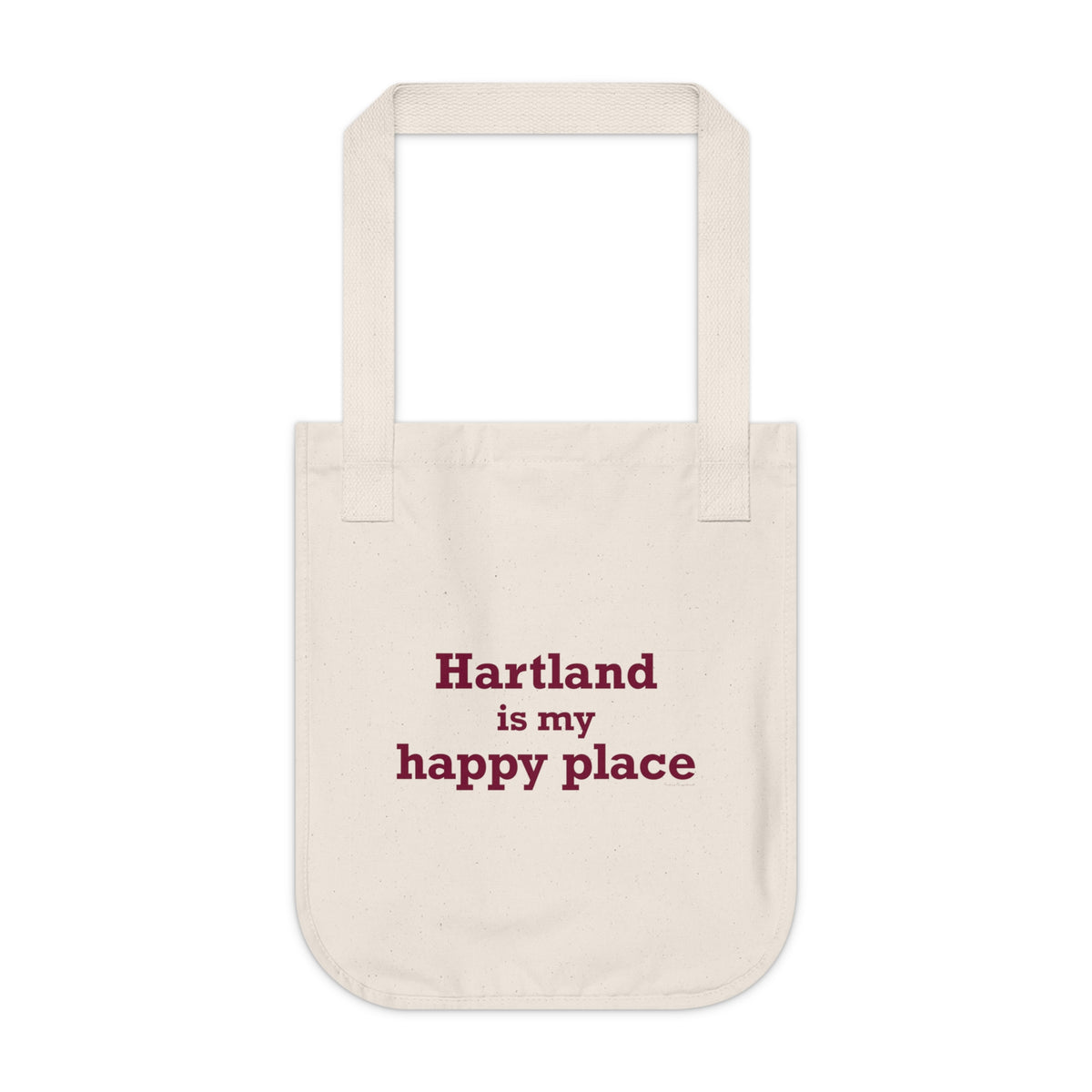 Hartland is My Happy Place Organic Canvas Tote Bag