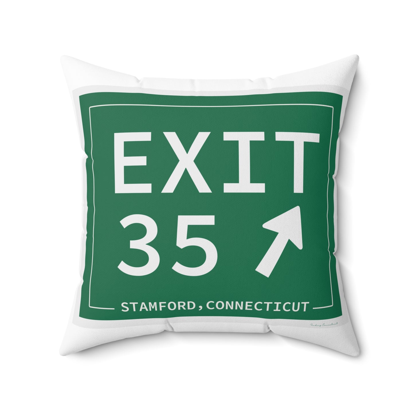 Vintage Exit 35 Merritt Parkway Sign Spun Polyester Square Pillow