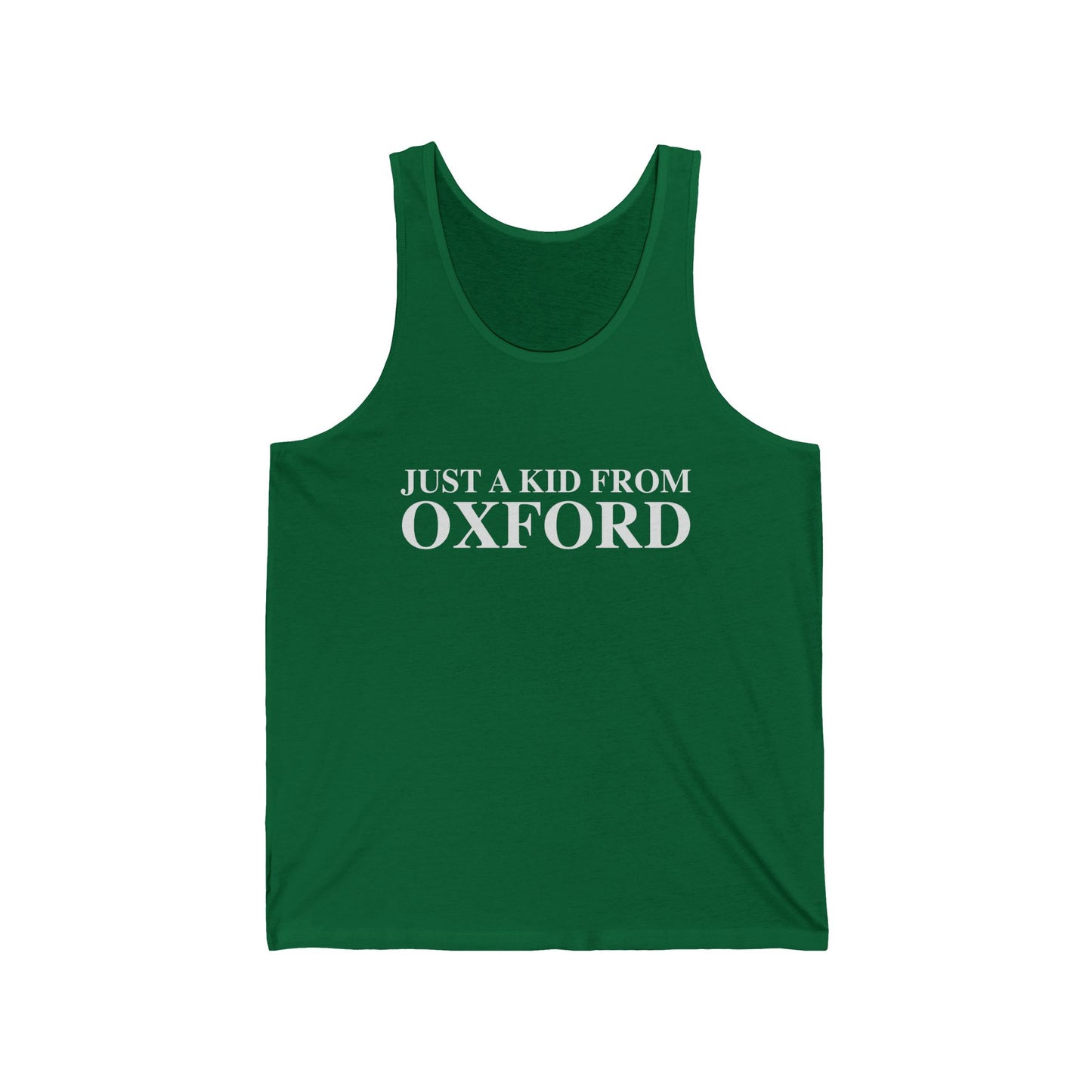 Just a kid from Oxford Unisex Jersey Tank Top