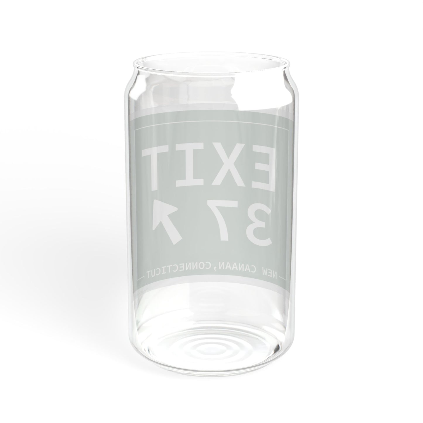 Vintage Exit 37 Merritt Parkway Sign Sipper Glass, 16oz