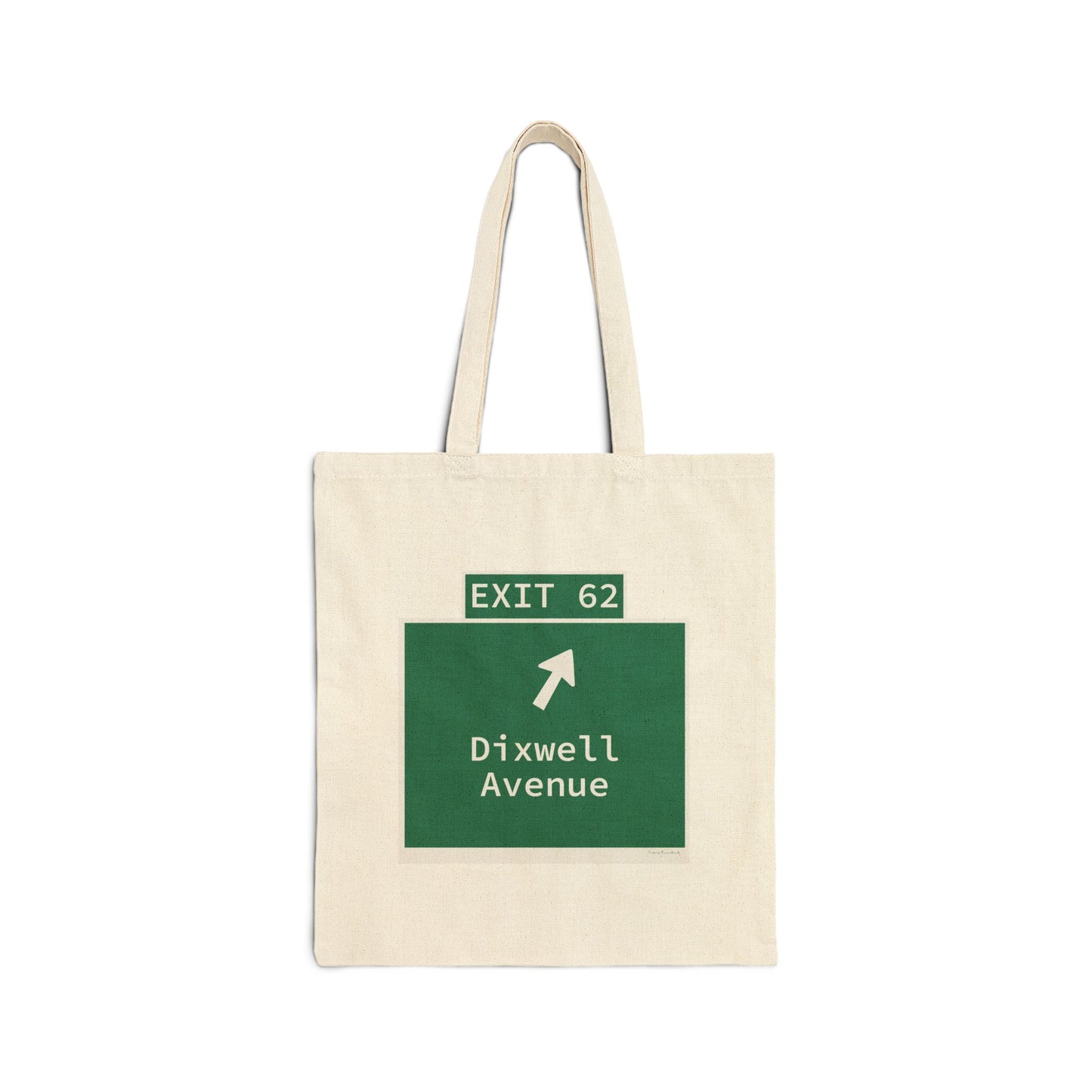 Vintage WCP Exit 62 Sign Cotton Canvas Tote Bag