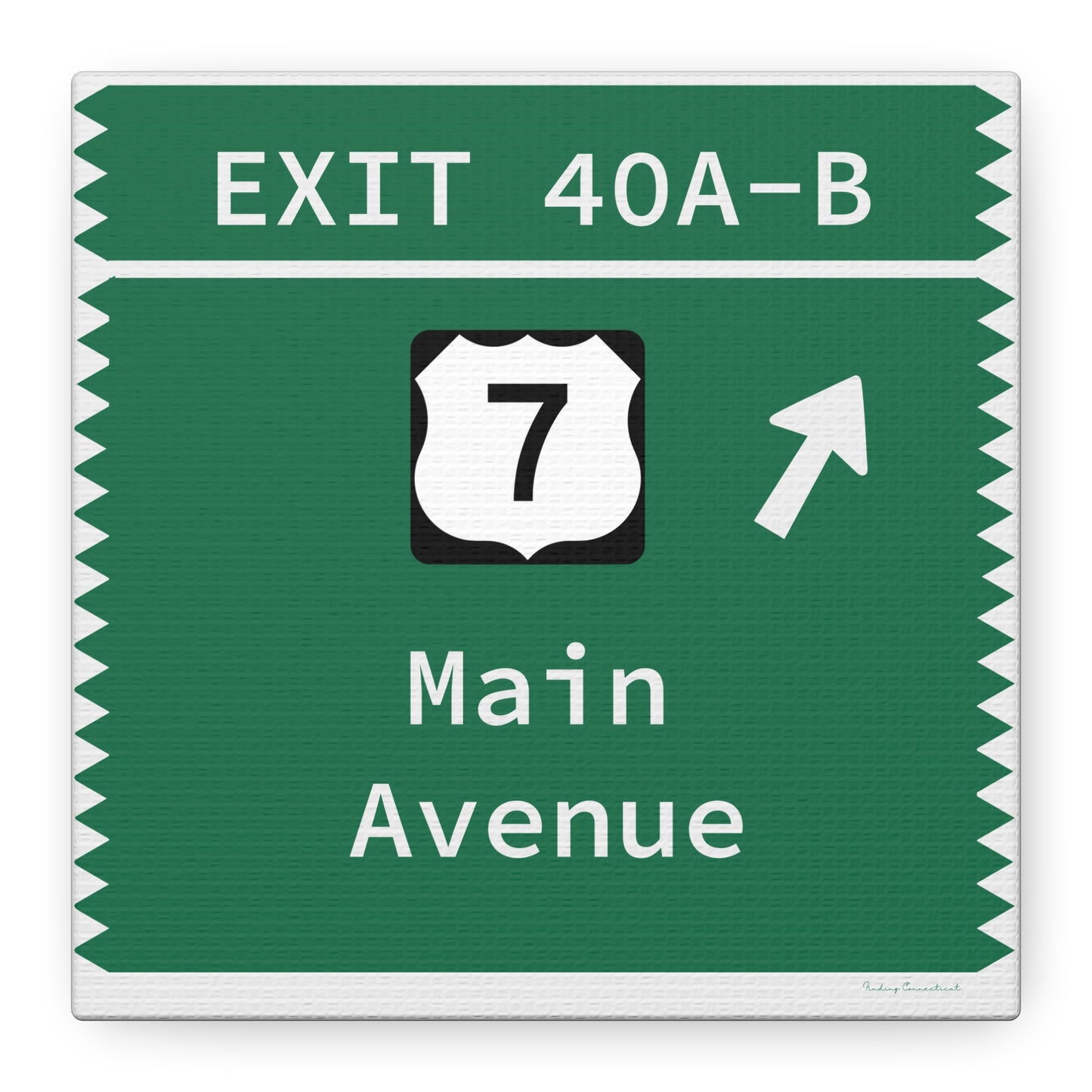 Vintage Merritt Parkway Exit 40 A-B Sign Matte Canvas, Stretched, 1.25"