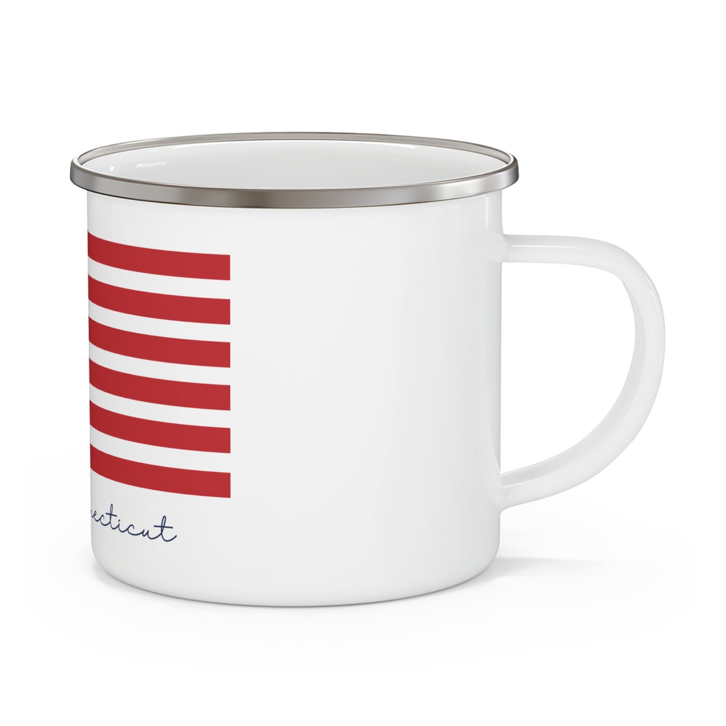 Wolcott Connecticut Flag Enamel Camping Mug