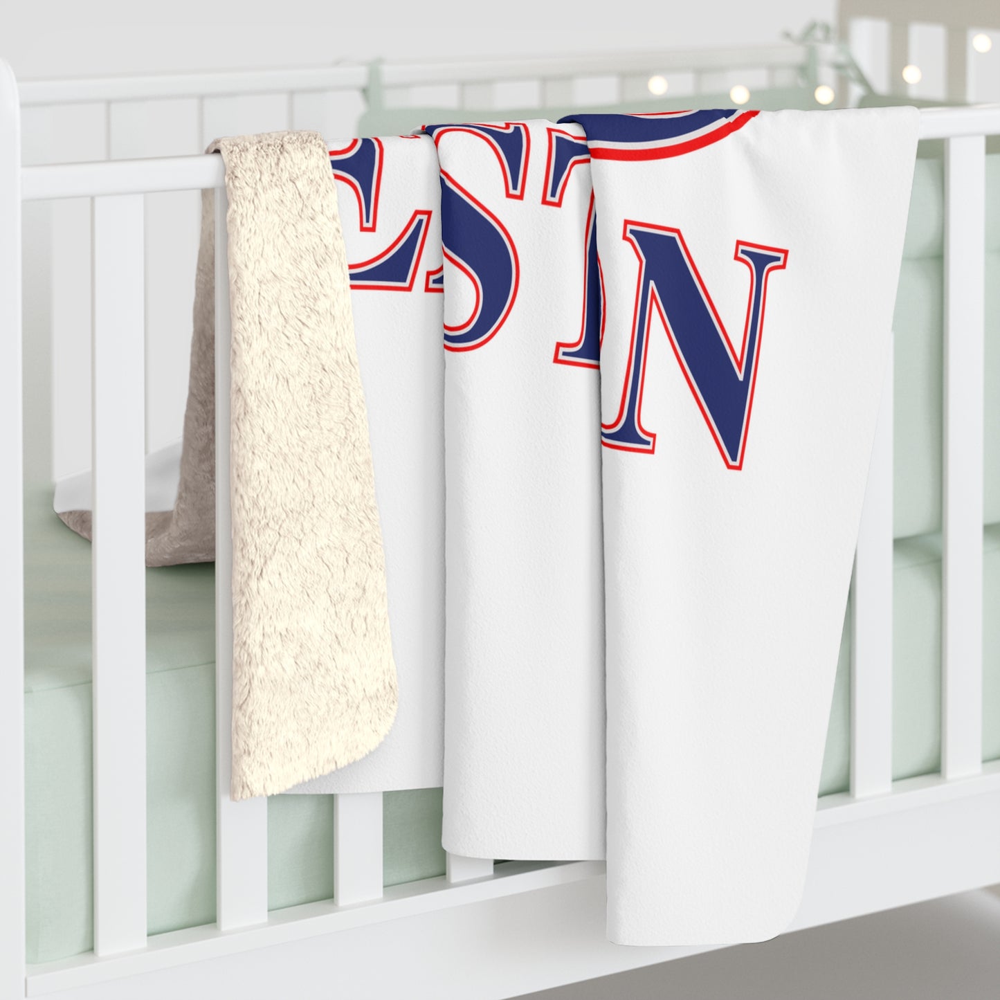 203 Easton Red White & Blue Sherpa Fleece Blanket