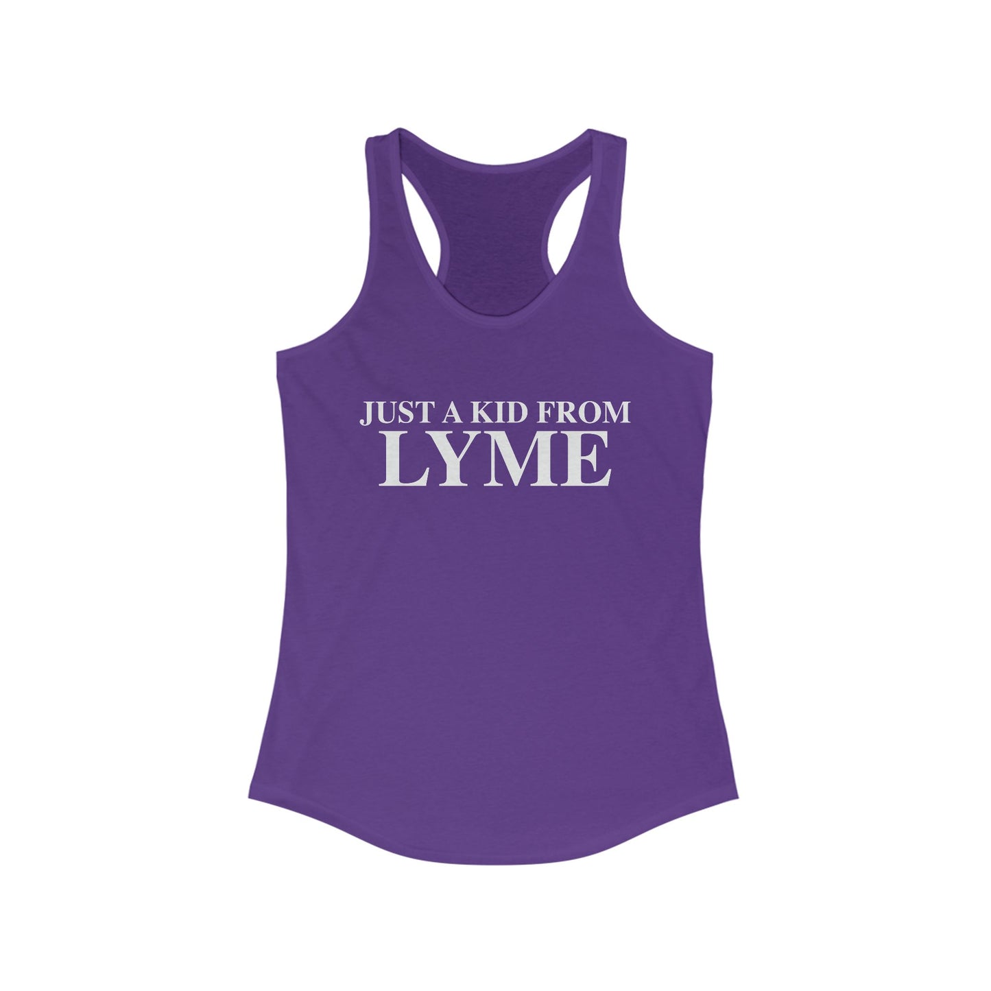 Just a kid from Lyme Women's Ideal Racerback Tank Top