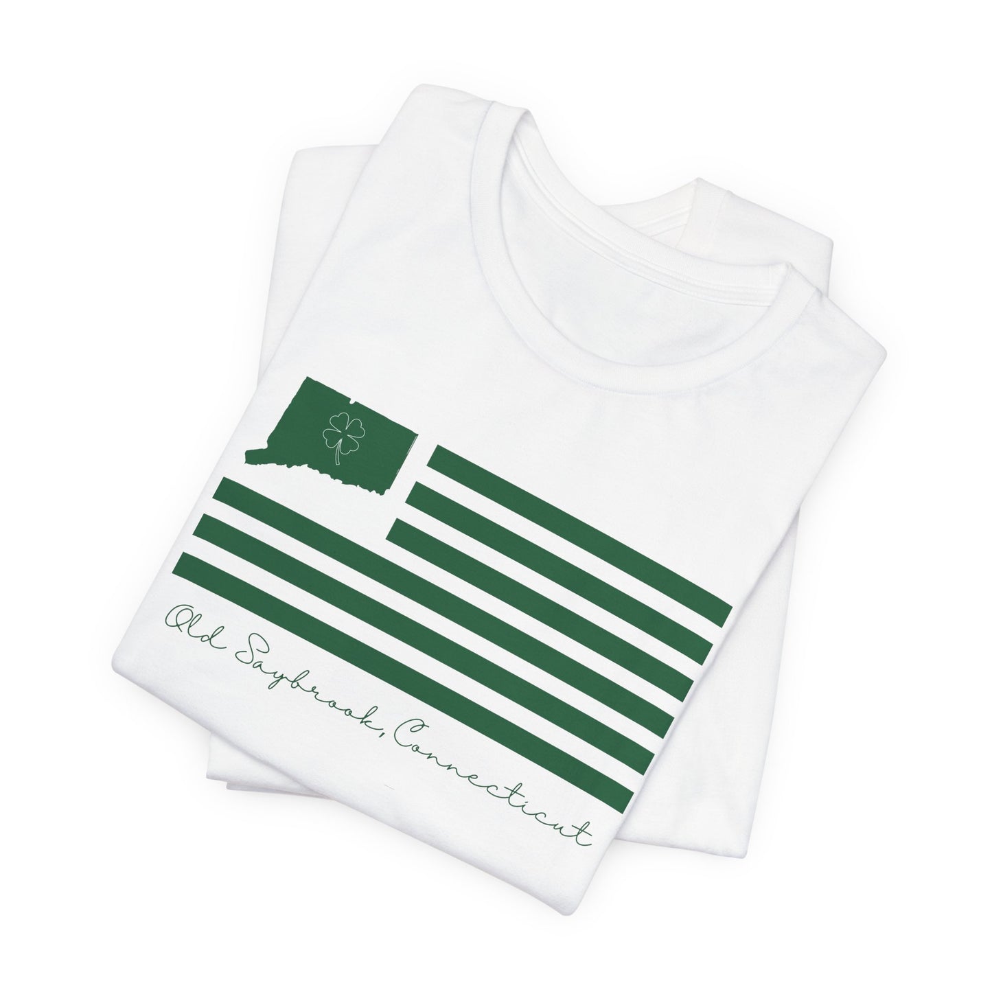 Old Saybrook Connecticut St. Patrick’s Day Flag Unisex Jersey Short Sleeve T-Shirt