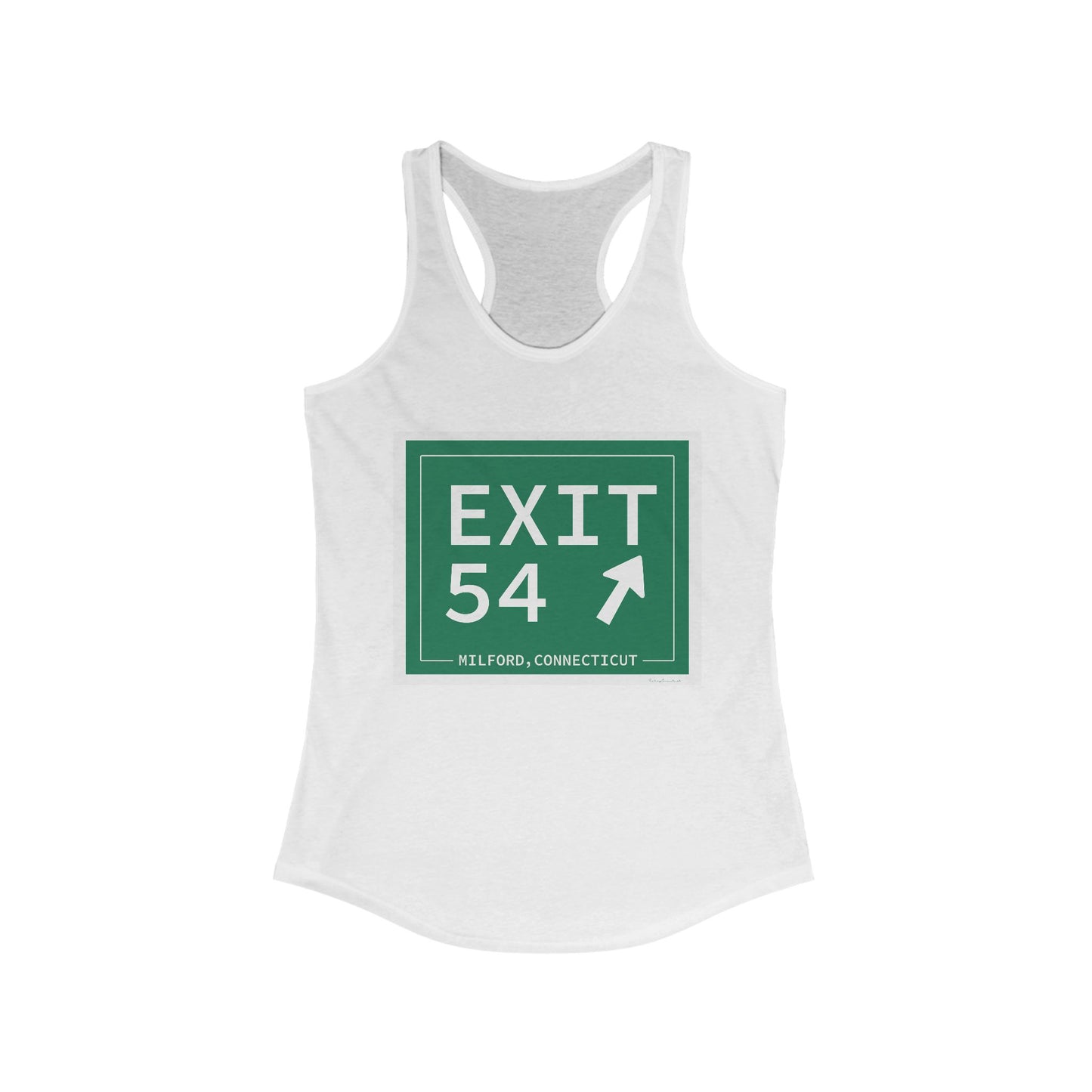 Vintage Exit 54 Merritt Parkway Sign Women's Ideal Racerback Tank Top