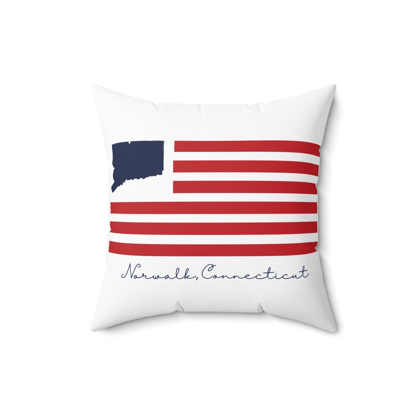 Norwalk Connecticut Flag Spun Polyester Square Pillow
