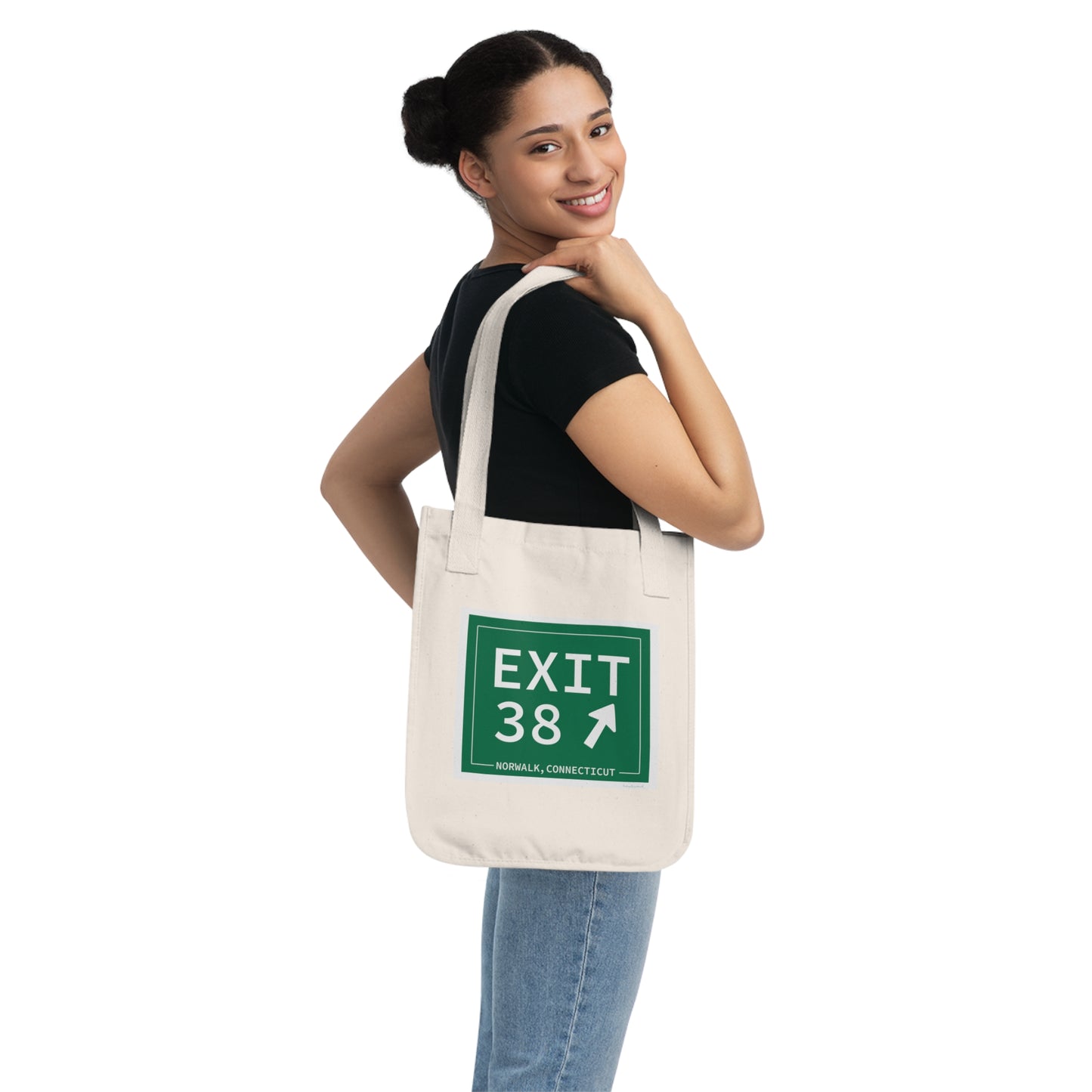Vintage Exit 38 Merritt Parkway Sign Organic Canvas Tote Bag