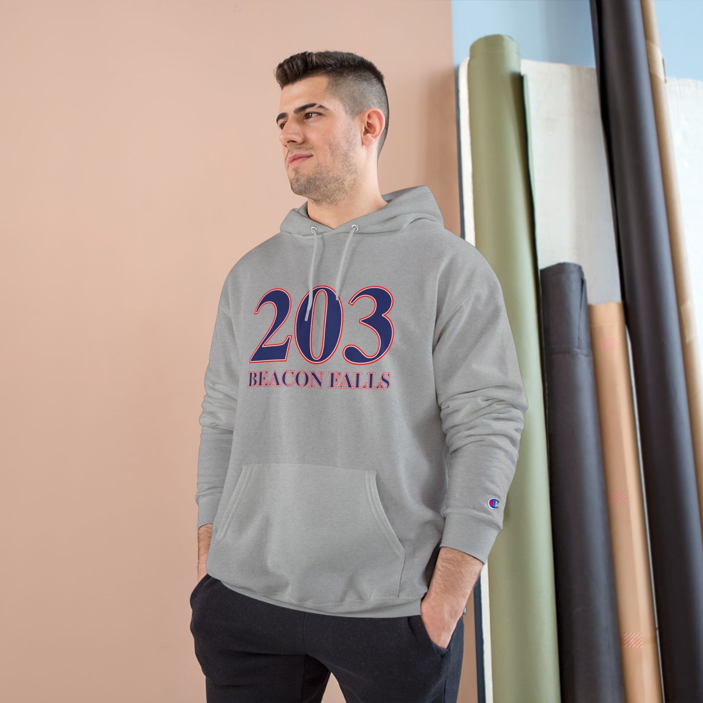 203 Beacon Falls Red White & Blue Champion Hoodie