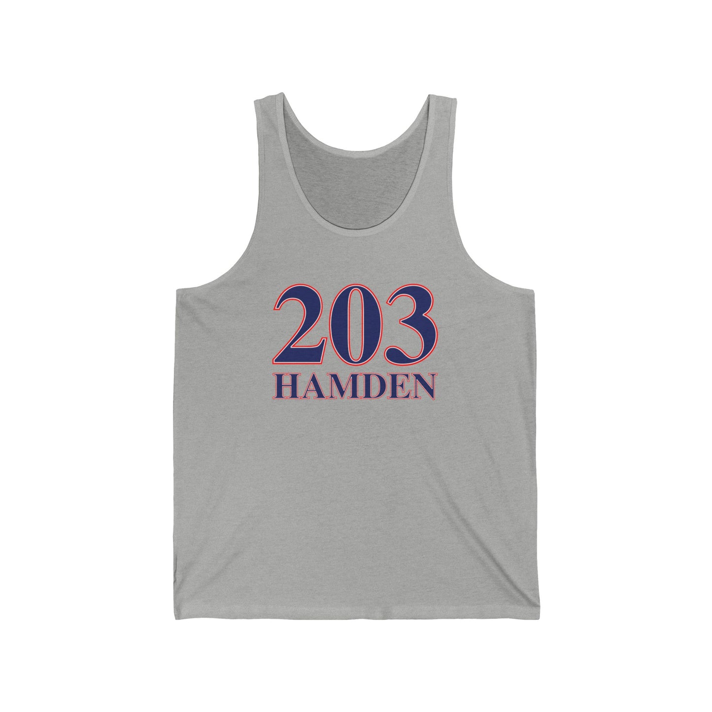 203 Hamden Red White and Blue Unisex Jersey Tank Top