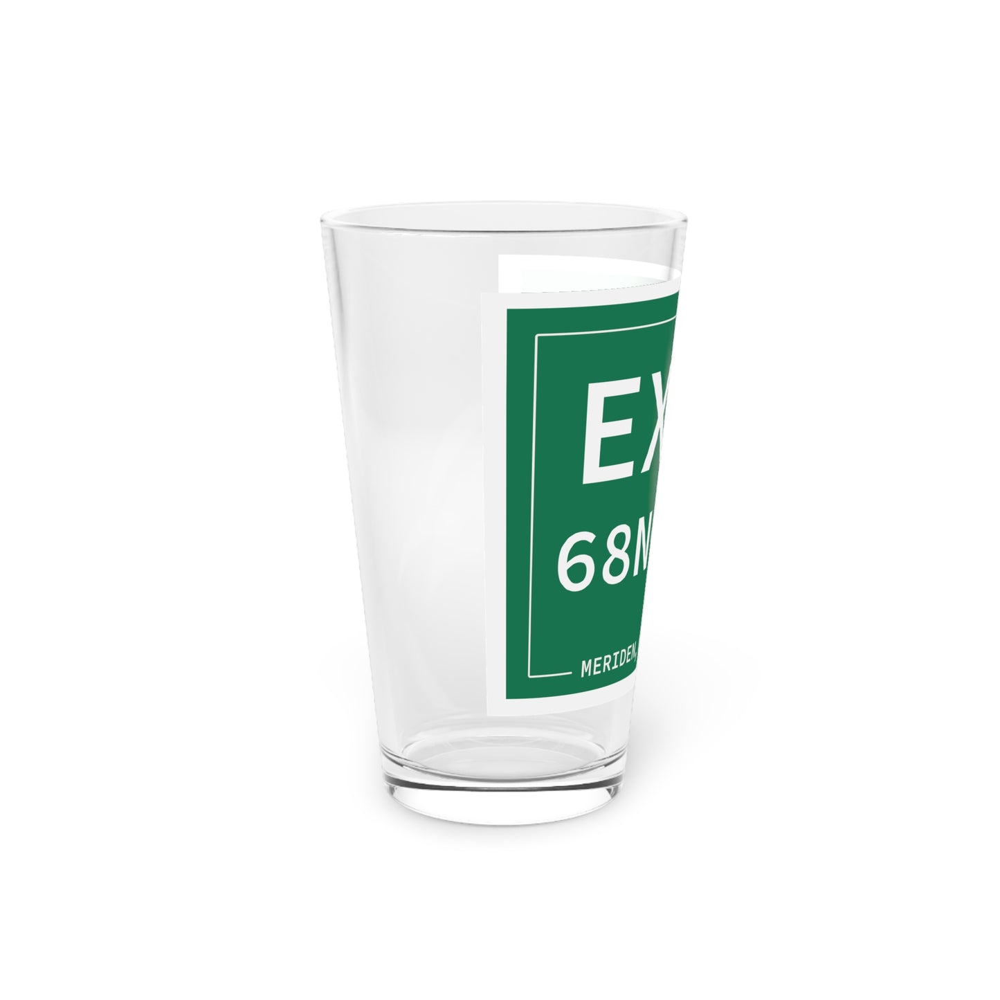 Vintage Exit 68N-E WCP Sign Pint Glass, 16oz