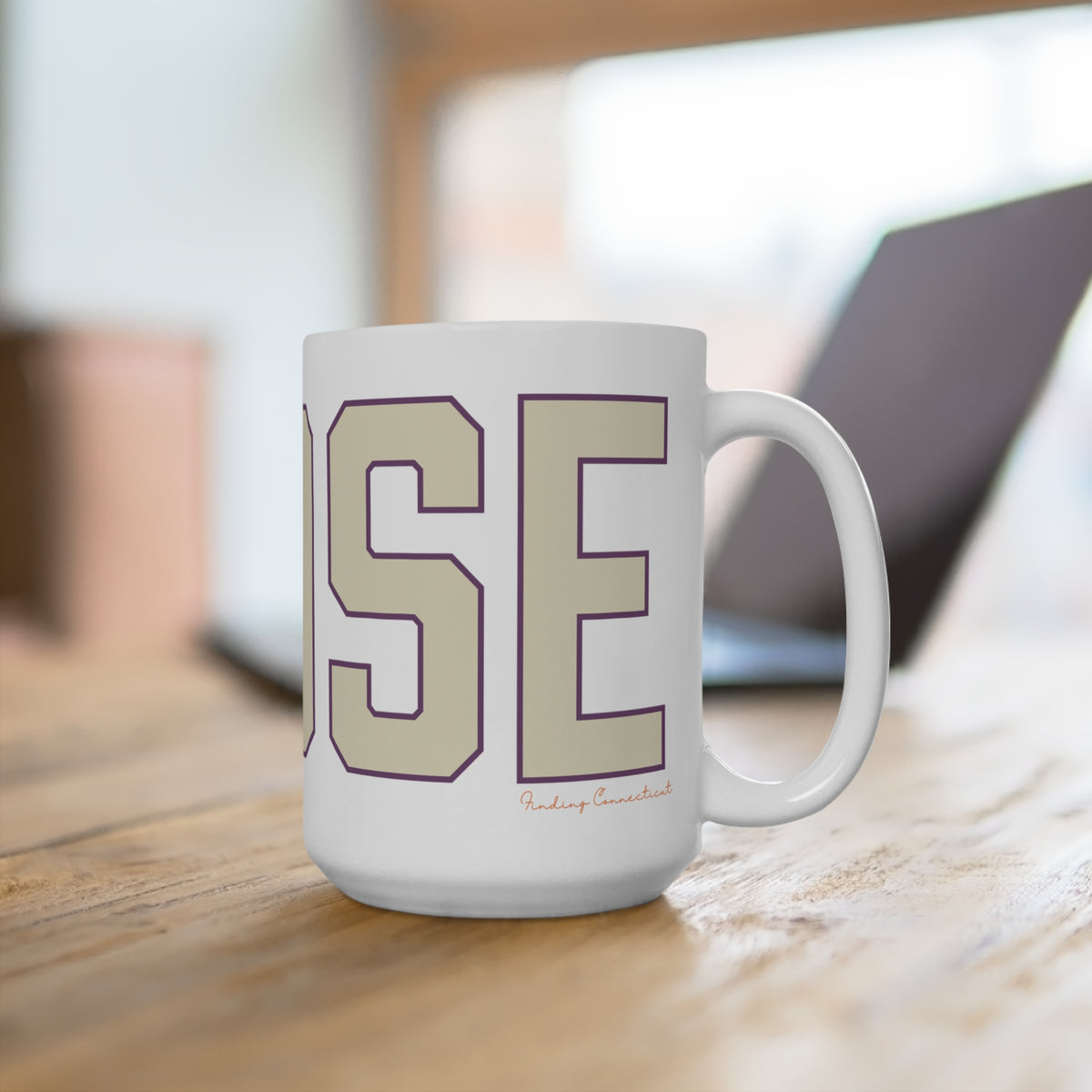 Goose Zip Code Cream & Purple Mug 15oz