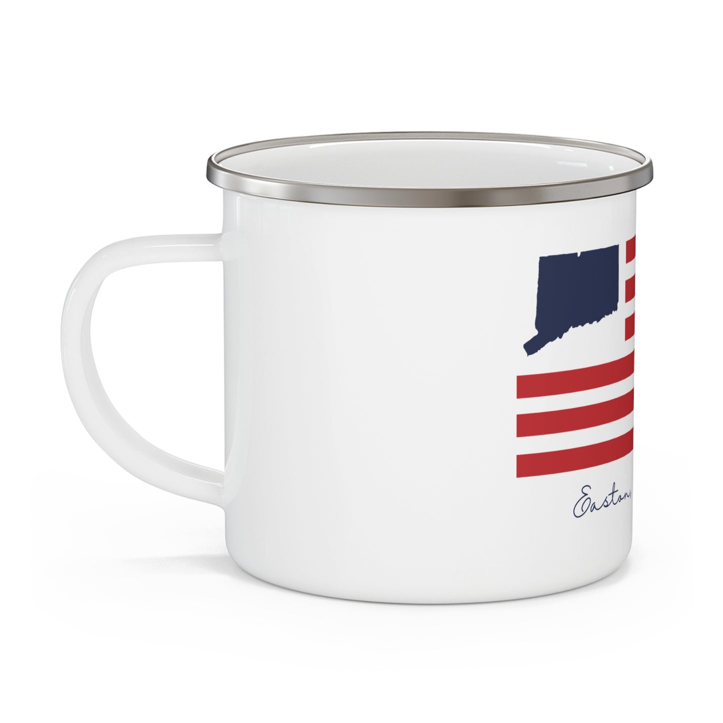 Easton Connecticut Flag Enamel Camping Mug