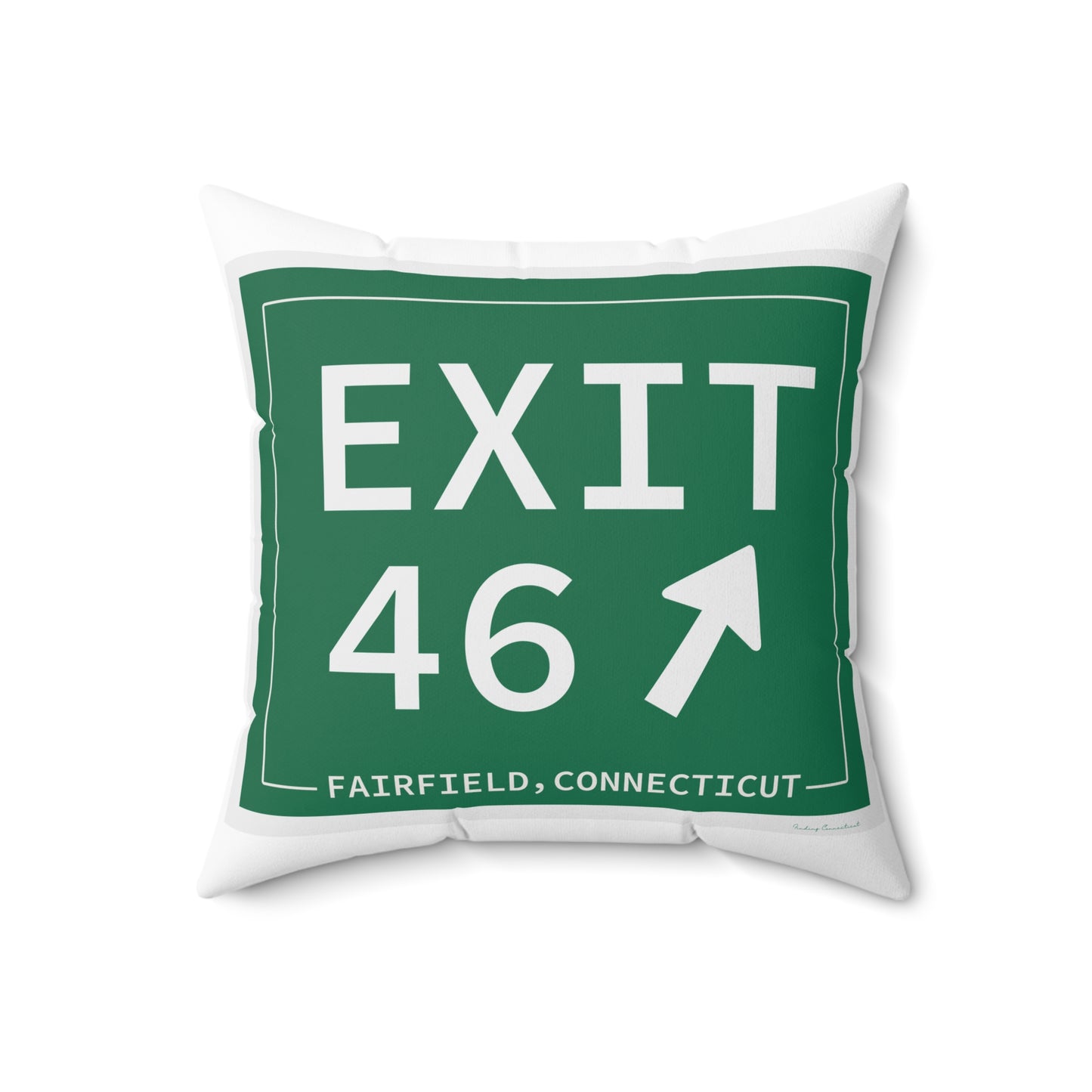 Vintage Exit 46 Merritt Parkway Sign Spun Polyester Square Pillow