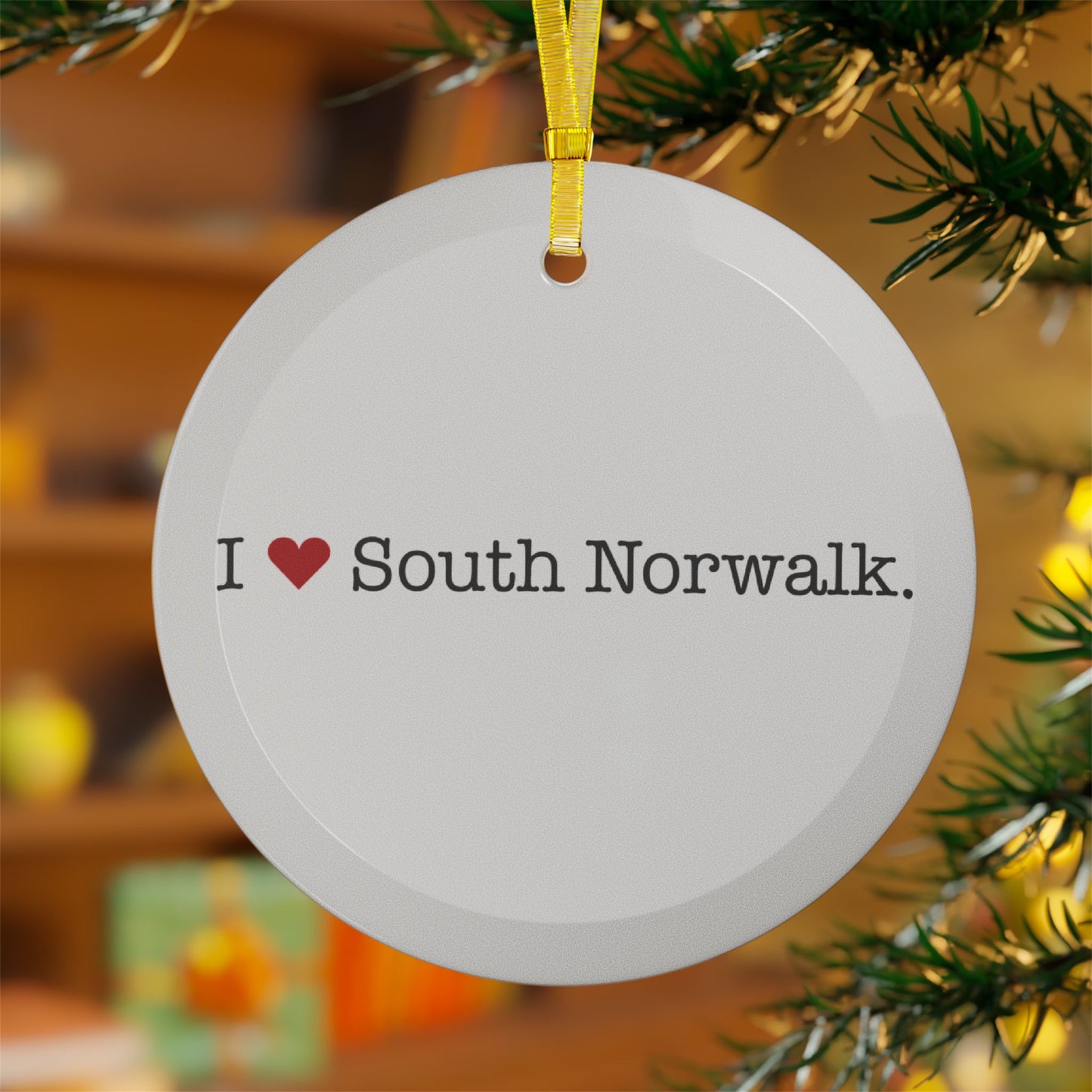 I Heart South Norwalk. Glass Ornaments