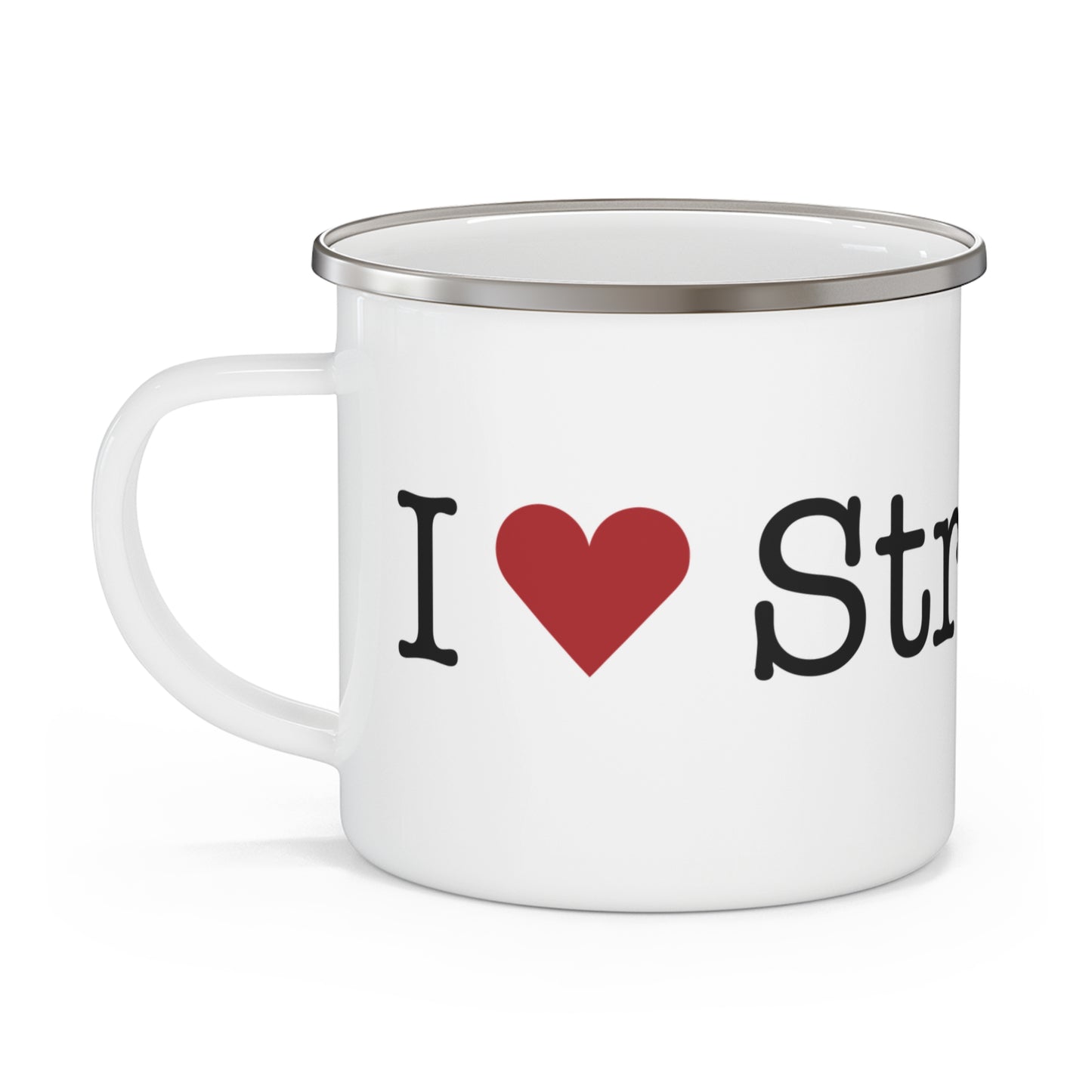 I Heart Stratfield. Enamel Camping Mug