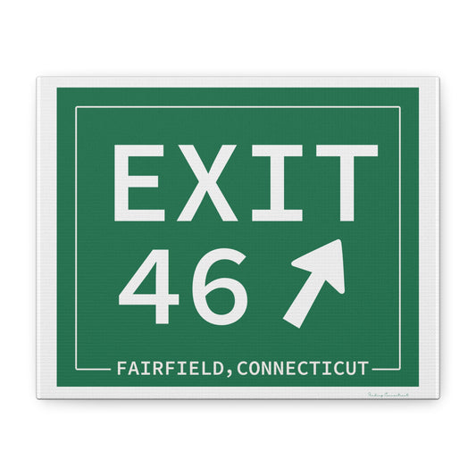 Vintage Exit 46 Merritt Parkway Sign Matte Canvas, Stretched, 1.25"
