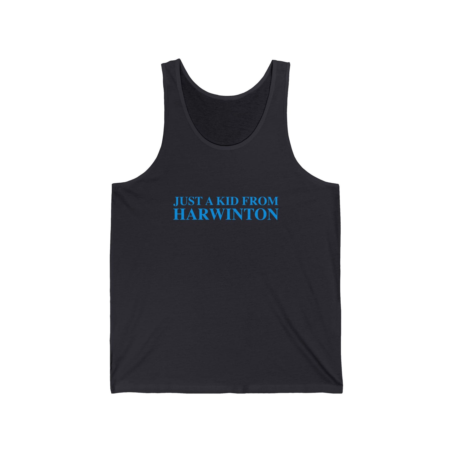 Just a kid from Harwinton Unisex Jersey Tank Top