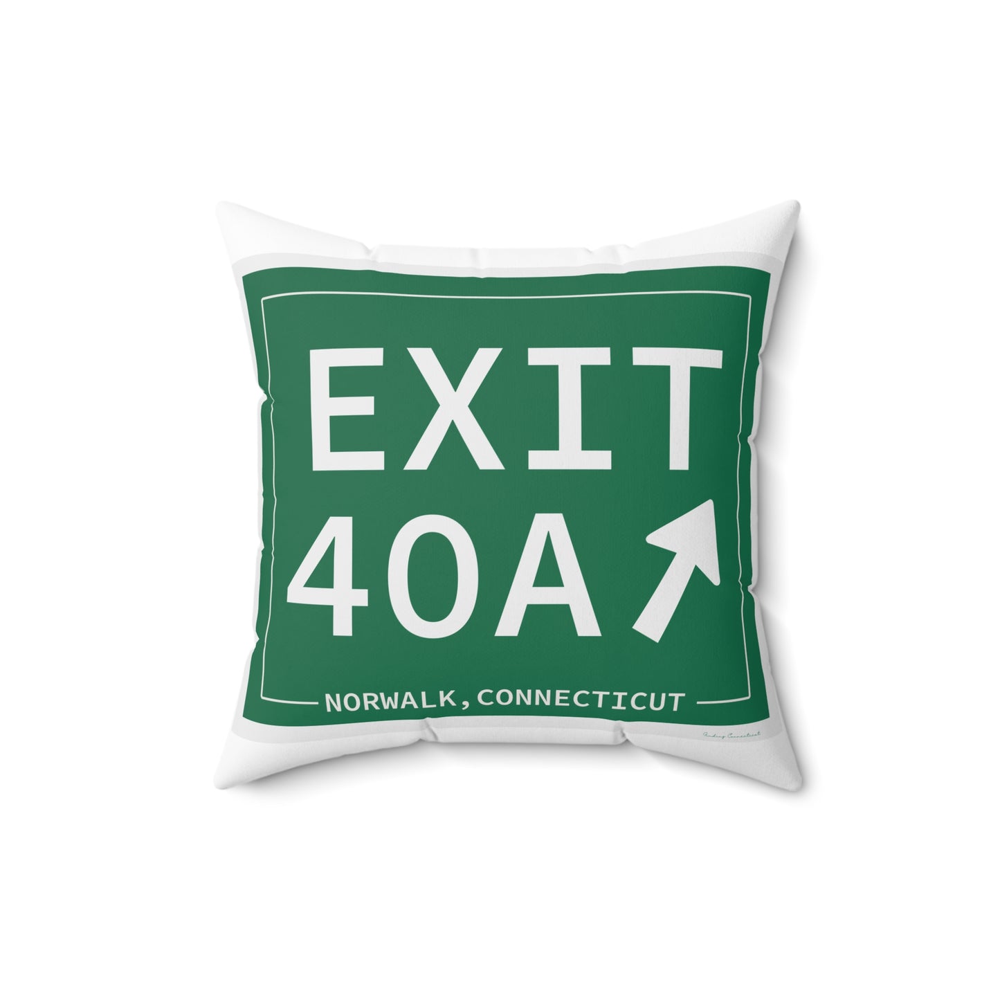 Vintage Exit 40A Merritt Parkway Sign Spun Polyester Square Pillow