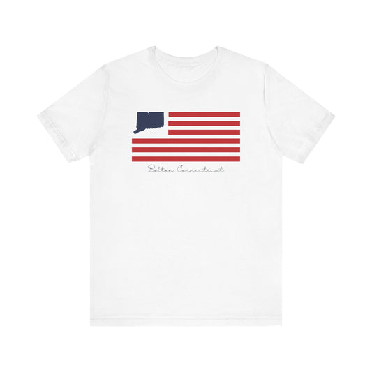 Bolton Connecticut Flag Unisex Jersey Short Sleeve T-Shirt