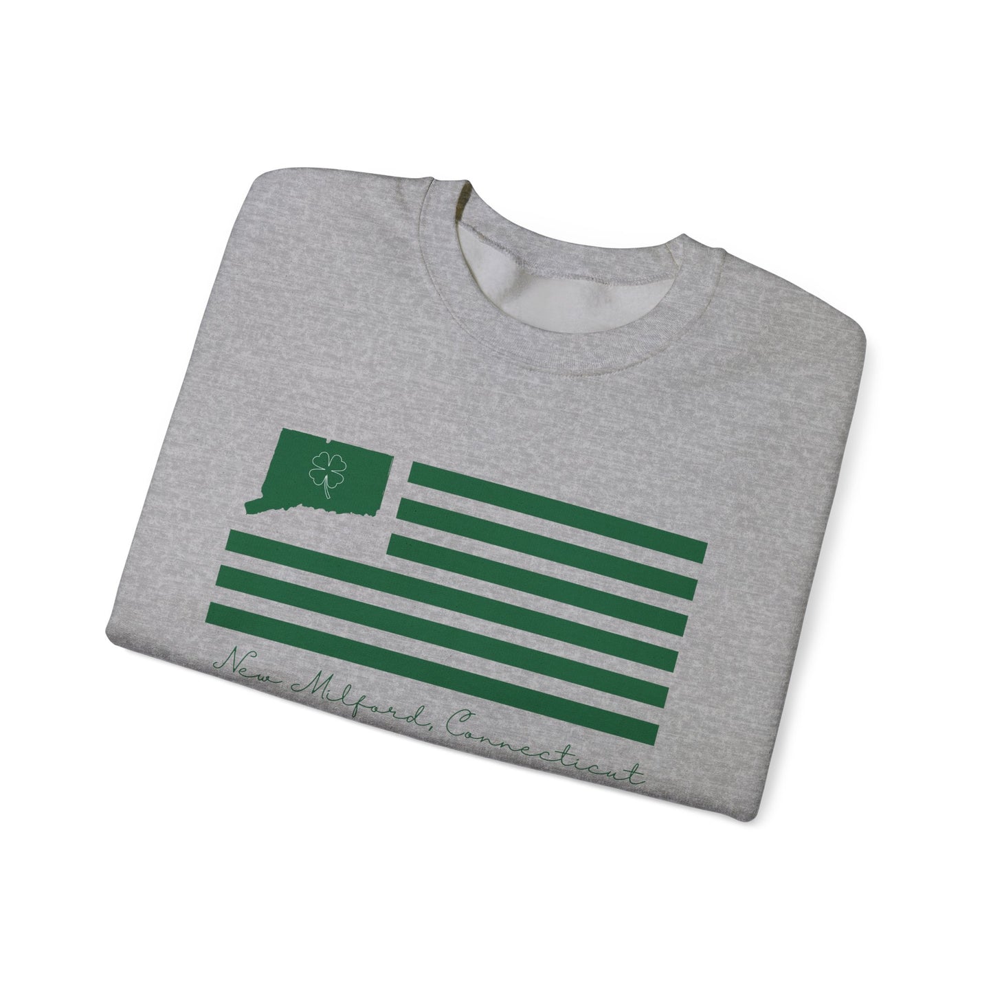 New Milford Connecticut St Patrick’s Day Flag Unisex Heavy Blend™ Crewneck Sweatshirt