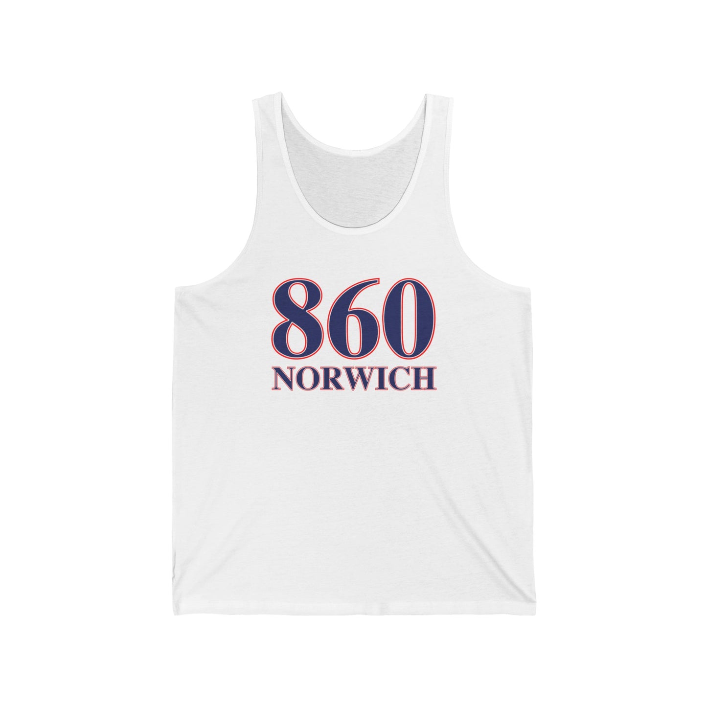 860 Norwich Red White & Blue Unisex Jersey Tank Top