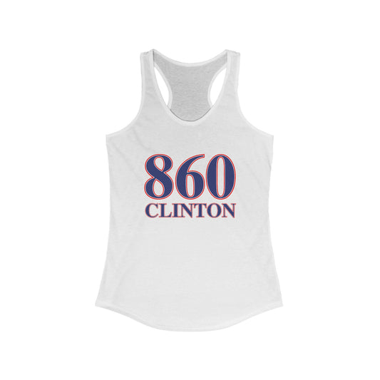860 Clinton Red White & Blue Women's Ideal Racerback Tank Top