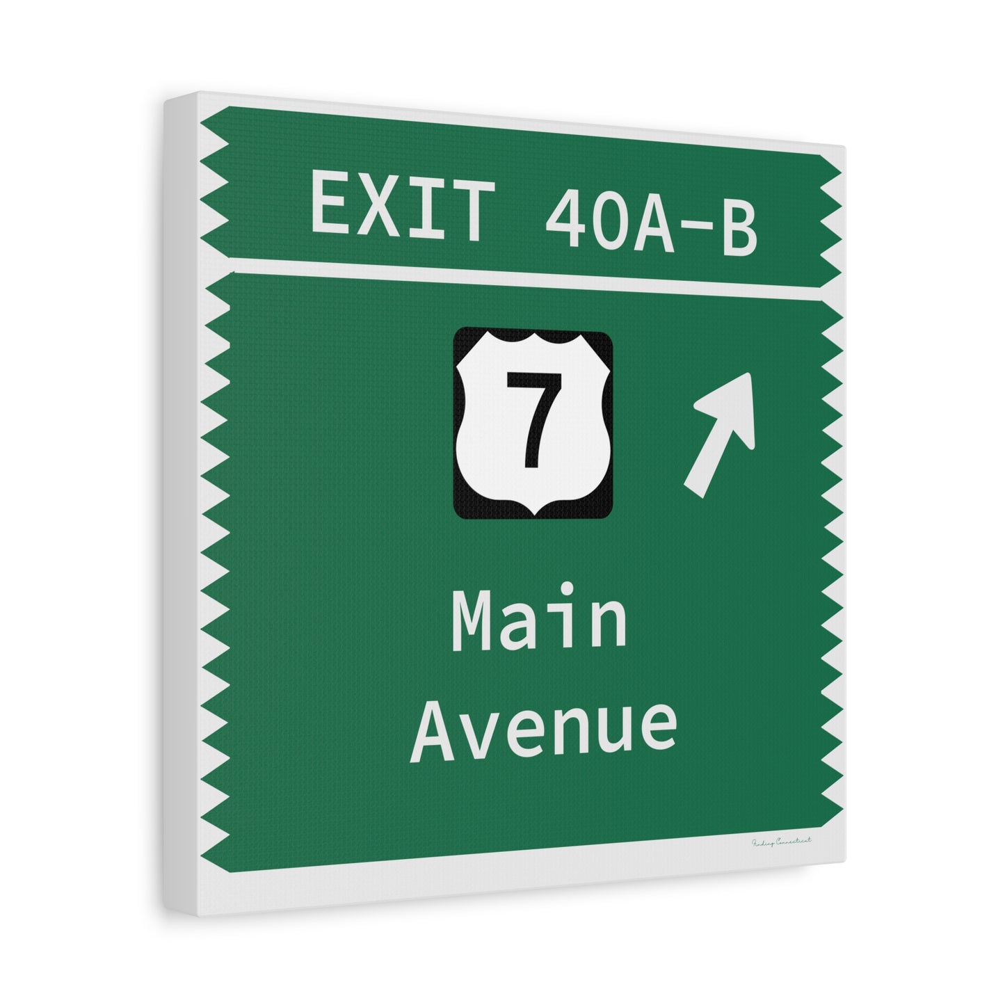Vintage Merritt Parkway Exit 40 A-B Sign Matte Canvas, Stretched, 1.25"