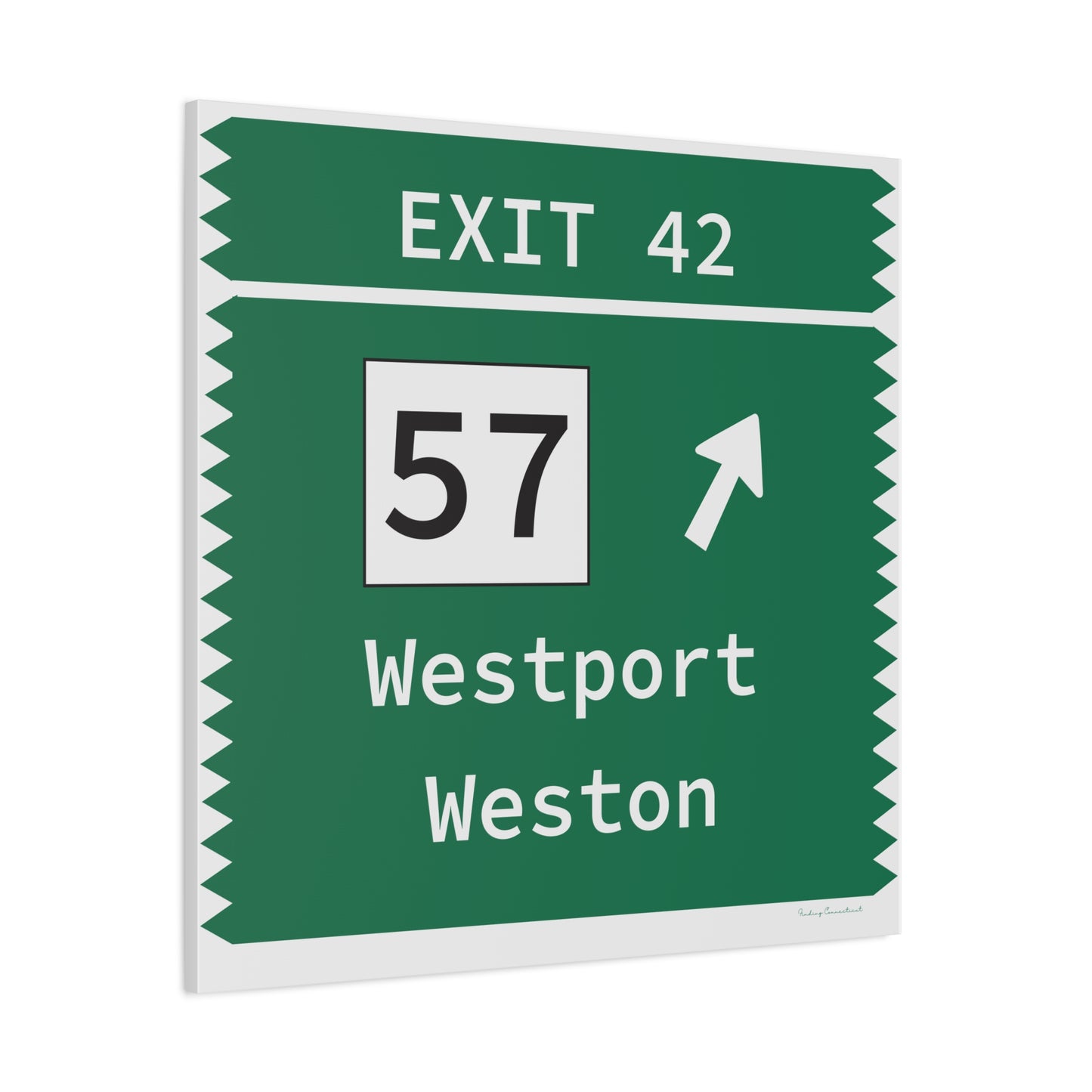 Vintage Merritt Parkway Exit 42 Sign Matte Canvas, Stretched, 1.25"