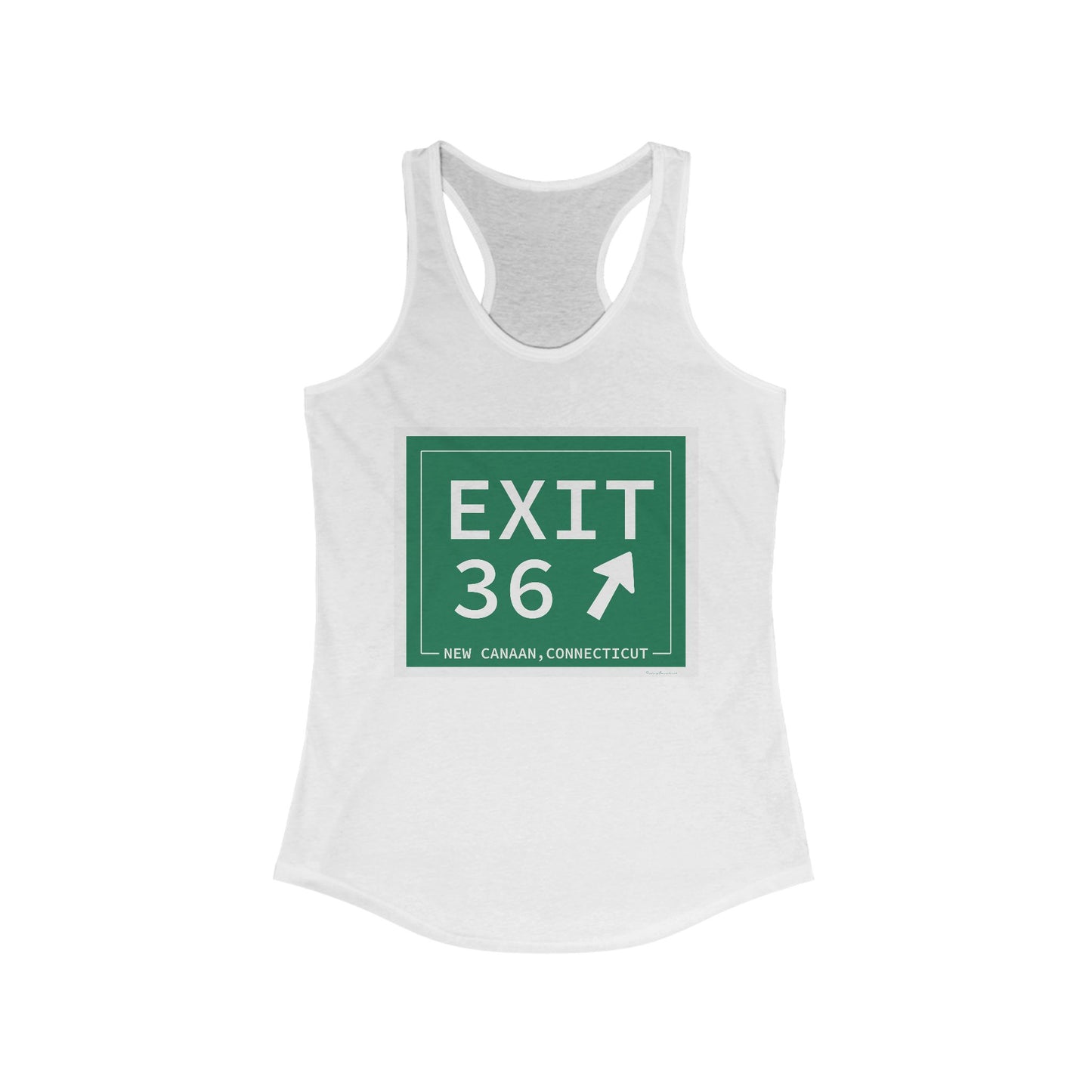 Vintage Exit 36 Merritt Parkway Sign Women's Ideal Racerback Tank Top