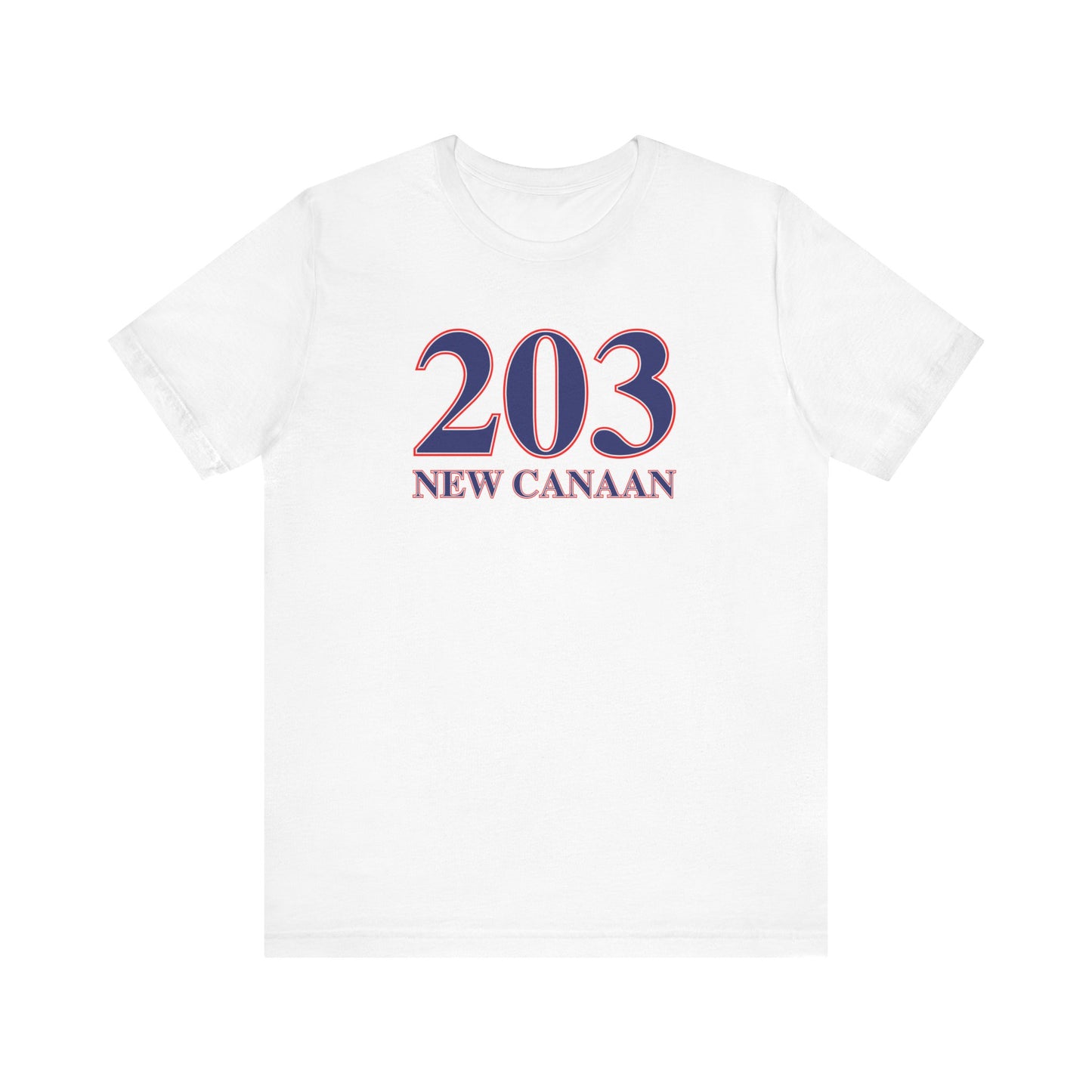 203 New Canaan Red White & Blue  Unisex Jersey Short Sleeve T-Shirt