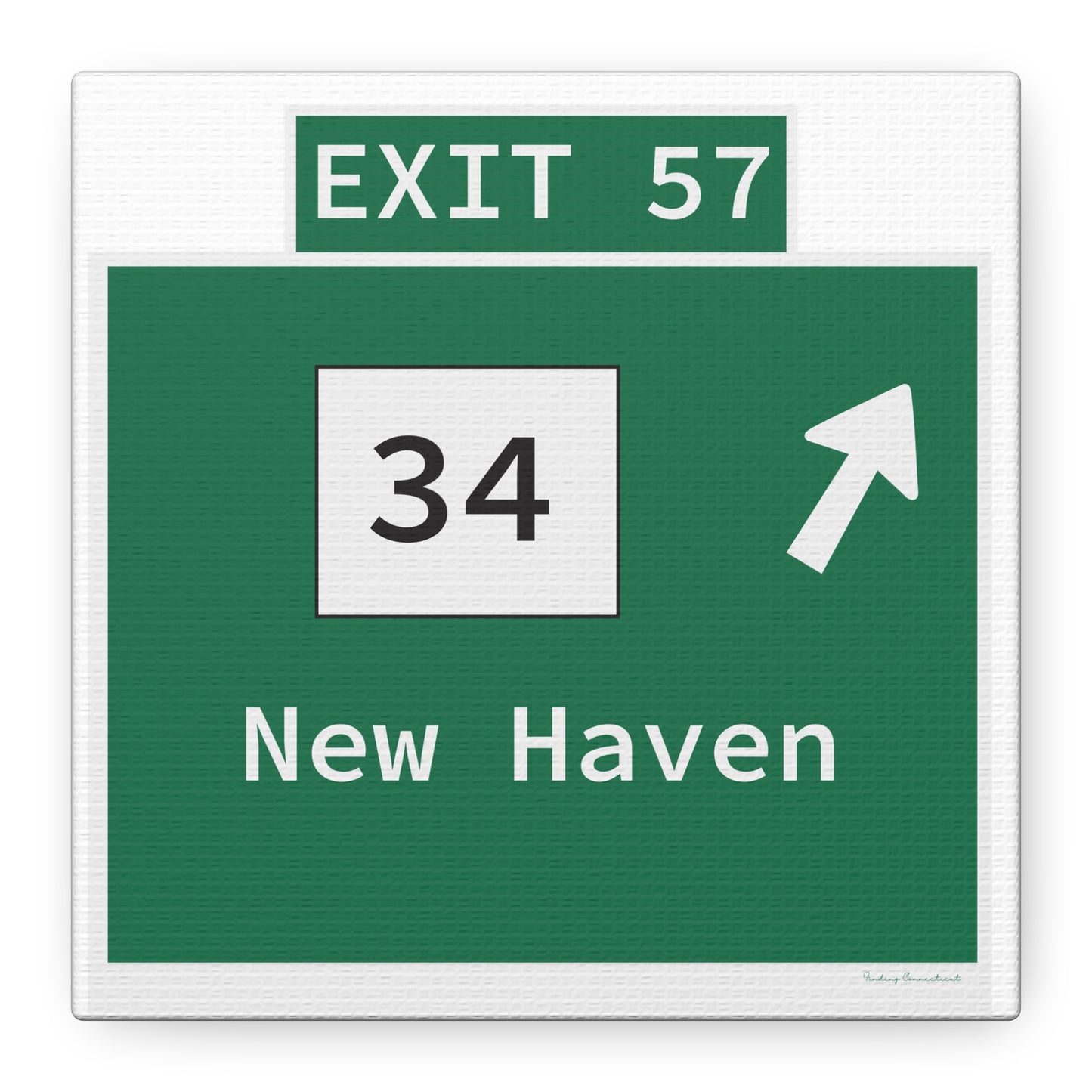 Vintage WCP Exit 57 Sign Matte Canvas, Stretched, 1.25"
