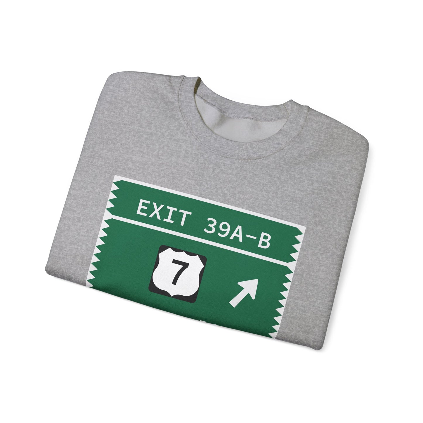 Vintage Merritt Parkway Exit 39 A-B Sign Unisex Heavy Blend™ Crewneck Sweatshirt