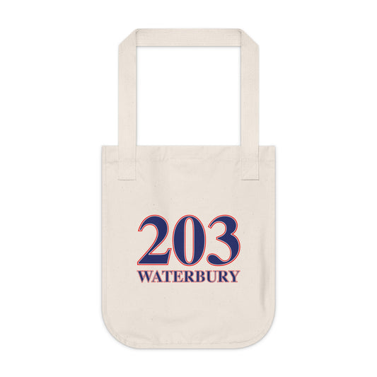 203 Waterbury Red White & Blue Organic Canvas Tote Bag
