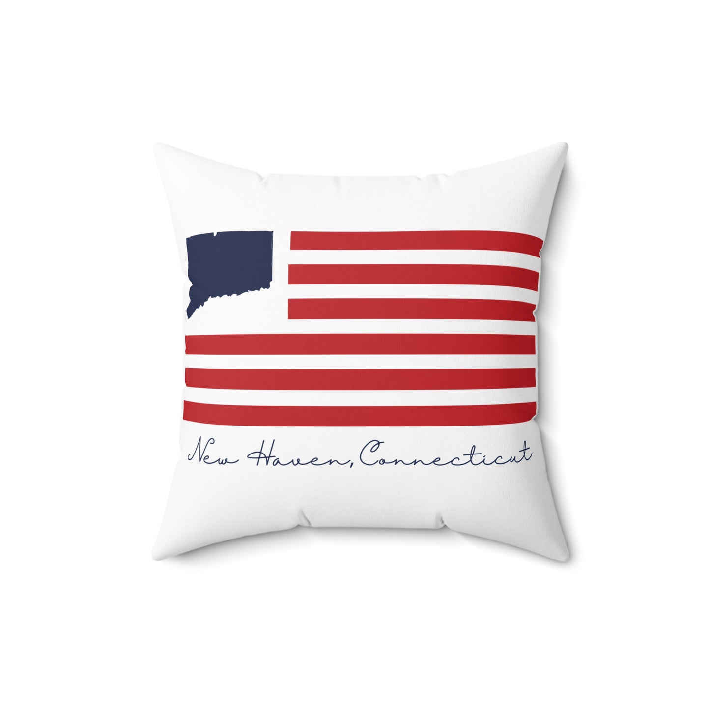 New Haven Connecticut Flag Spun Polyester Square Pillow