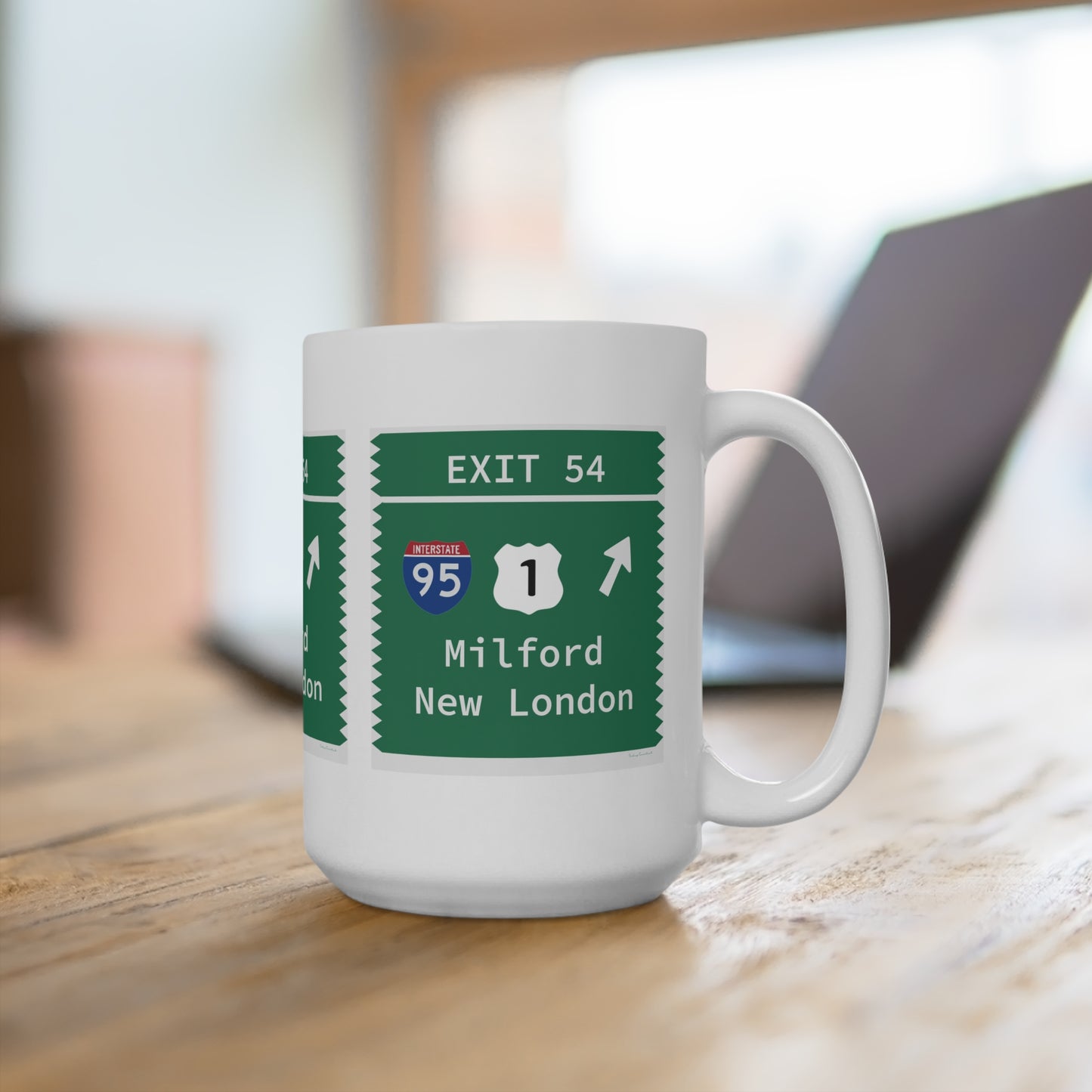 Vintage Merritt Parkway Exit 54 Sign Mug 15oz