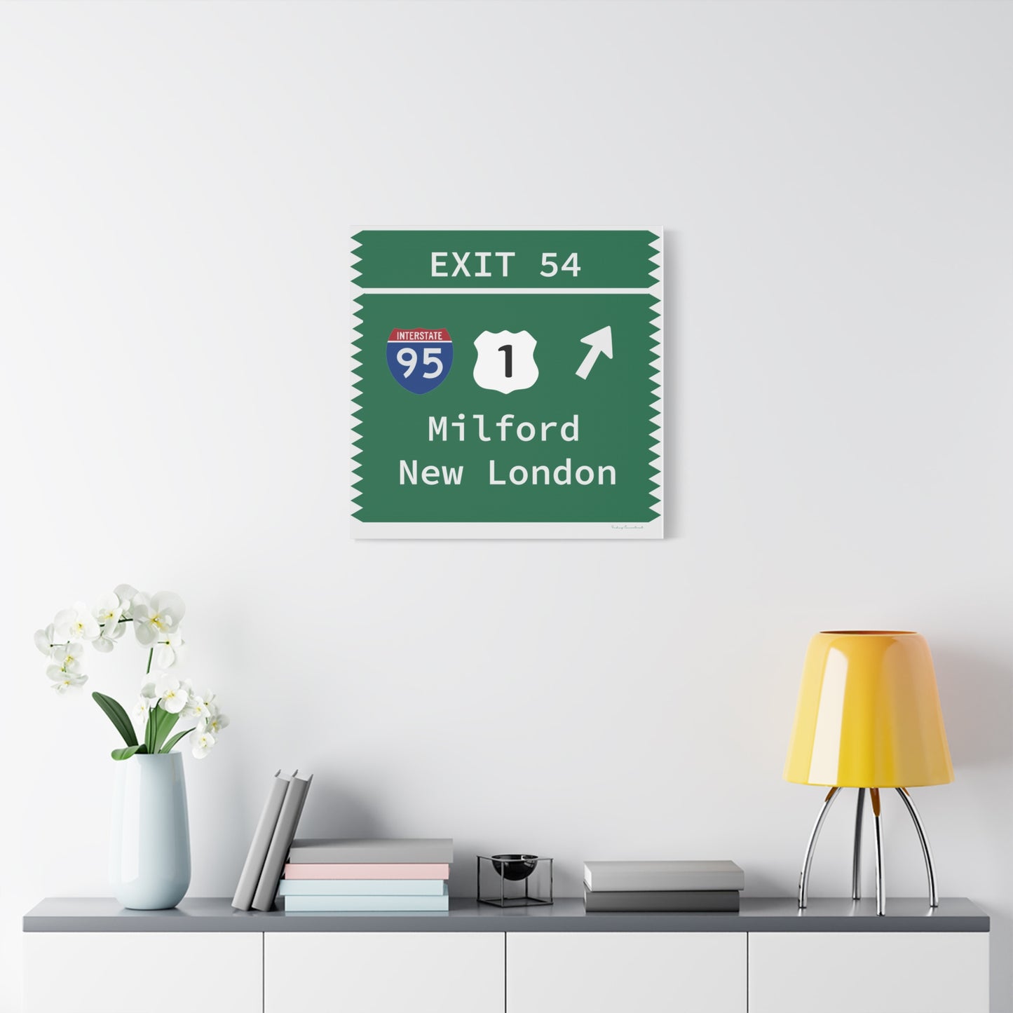 Vintage Merritt Parkway Exit 54 Sign Matte Canvas, Stretched, 1.25"