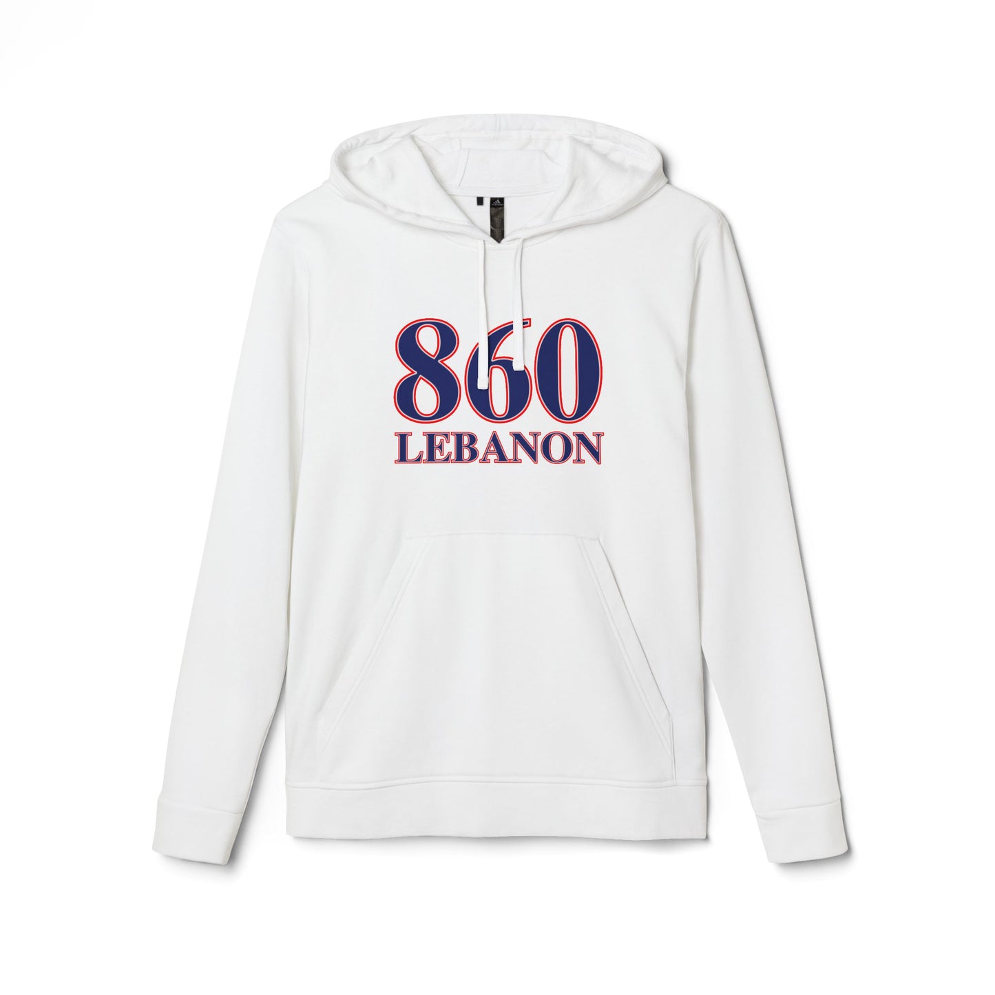 860 Lebanon Red White & Blue adidas Unisex Fleece Hoodie
