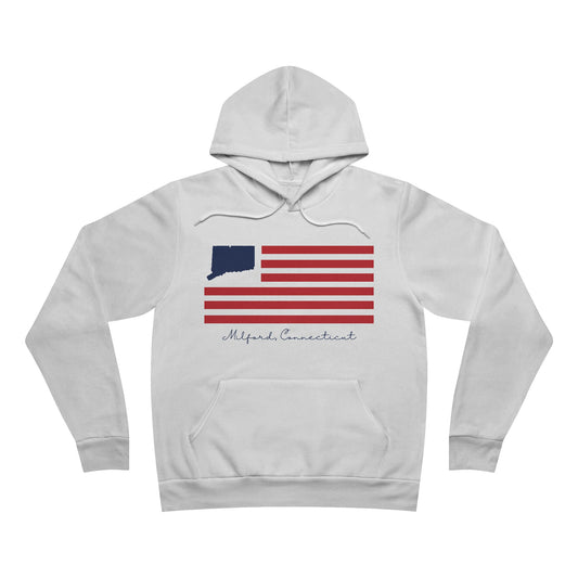 Milford Connecticut Flag Unisex Sponge Fleece Pullover Hoodie