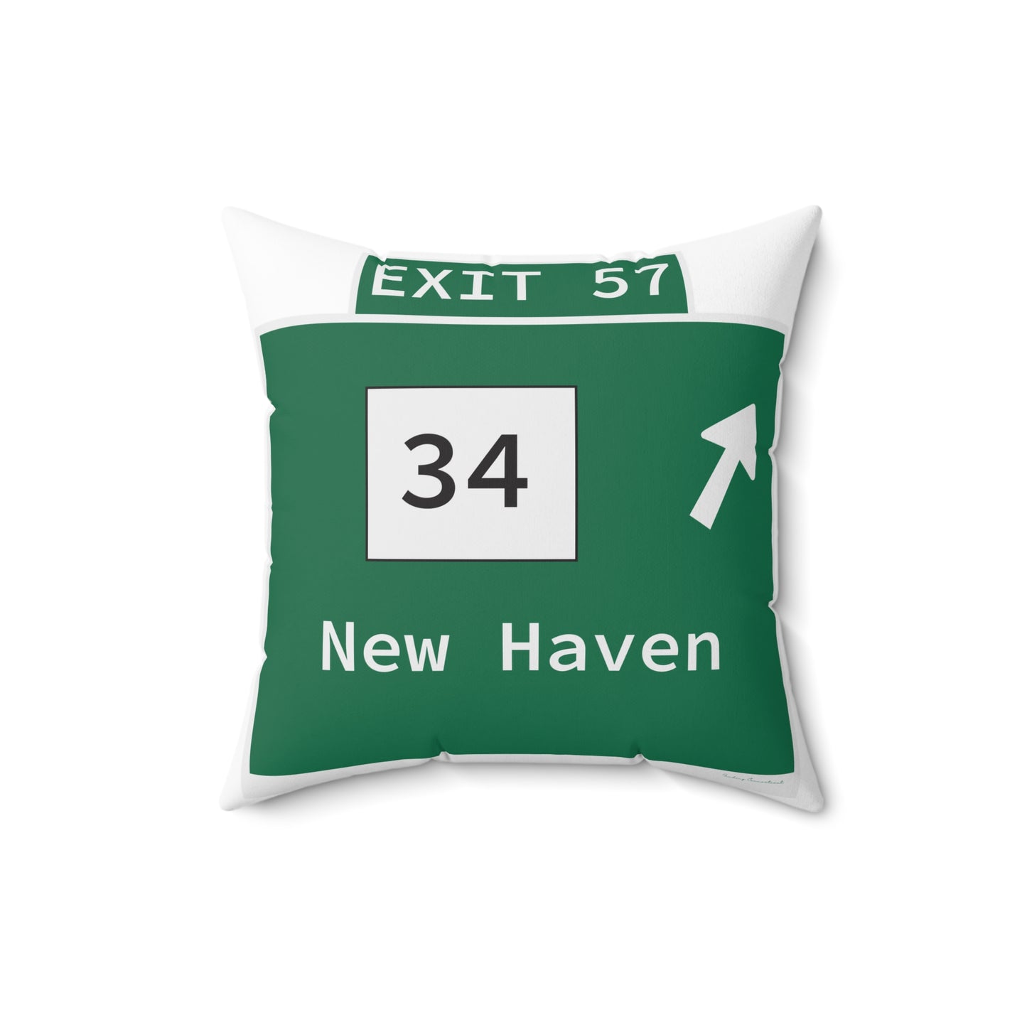 Vintage WCP Exit 57 Sign Spun Polyester Square Pillow