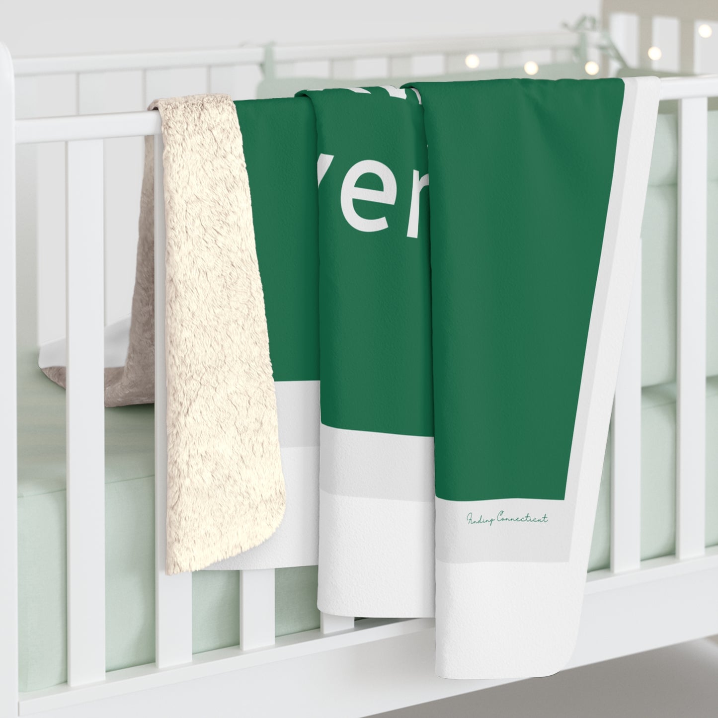 Vintage WCP Exit 62 Sign Sherpa Fleece Blanket