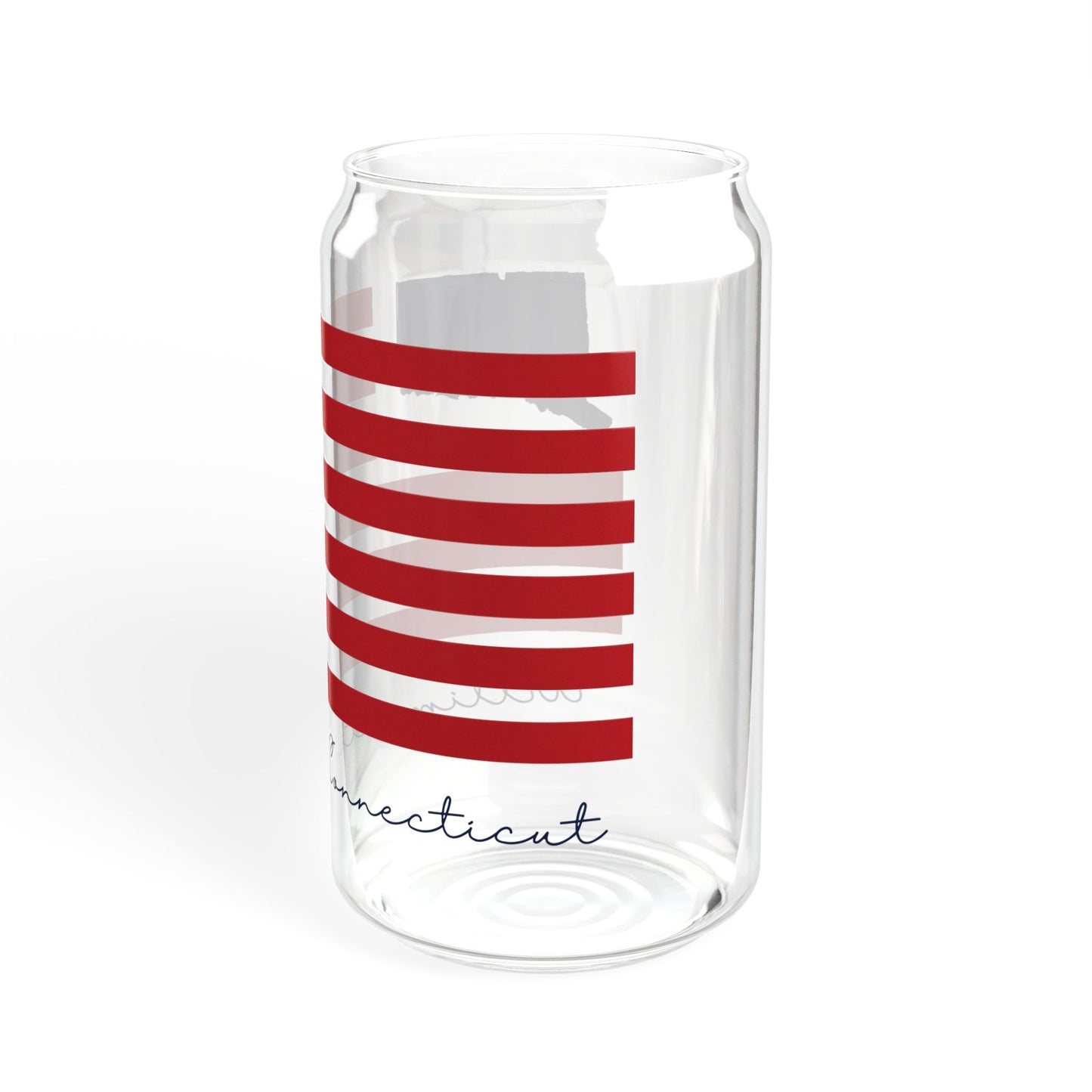 Willimantic Connecticut Flag Sipper Glass, 16oz