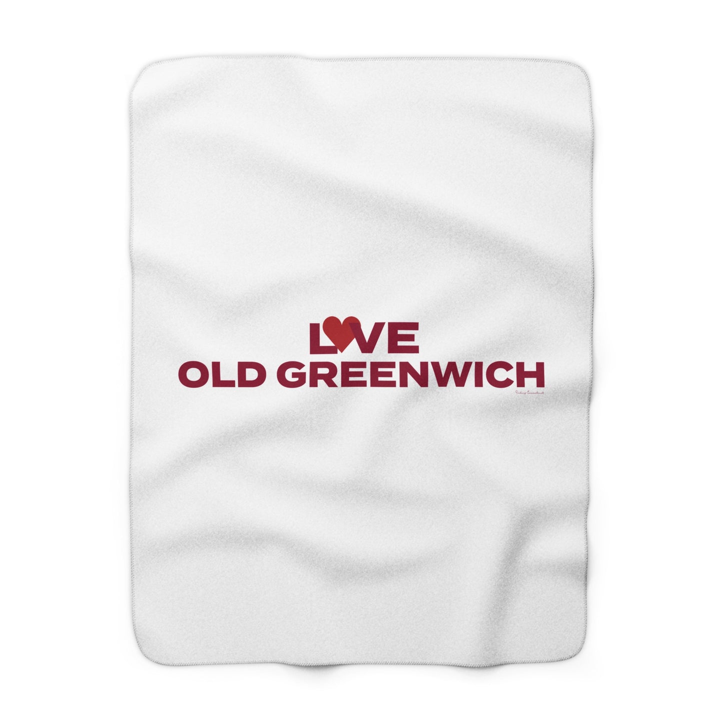 Love Old Greenwich Sherpa Fleece Blanket